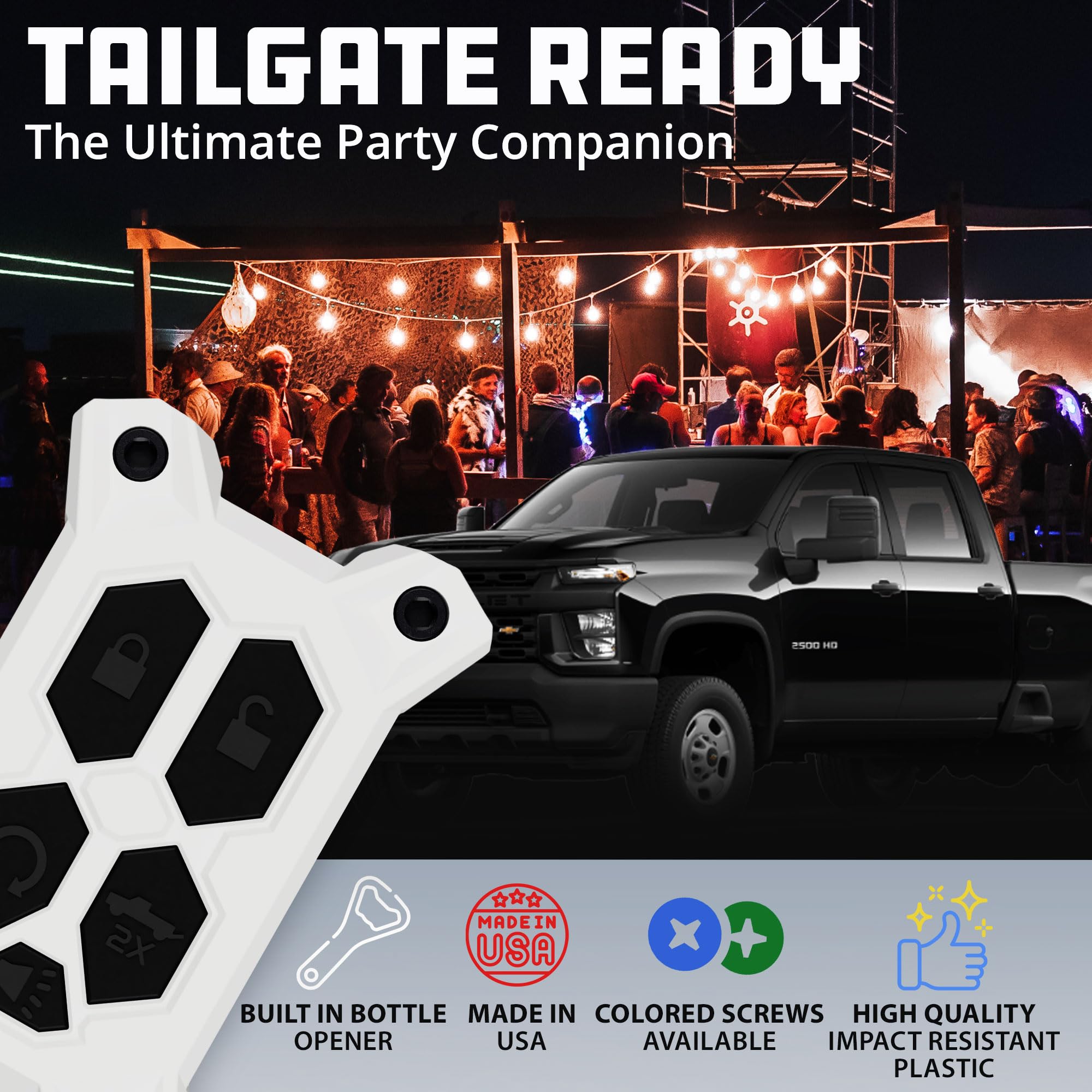 Chevy Key Fob Cover - for GMC Key Fob Cover - Silverado Sierra Accessories - Built in Bottle Opener - Fits 2019-2022 Check Fitme