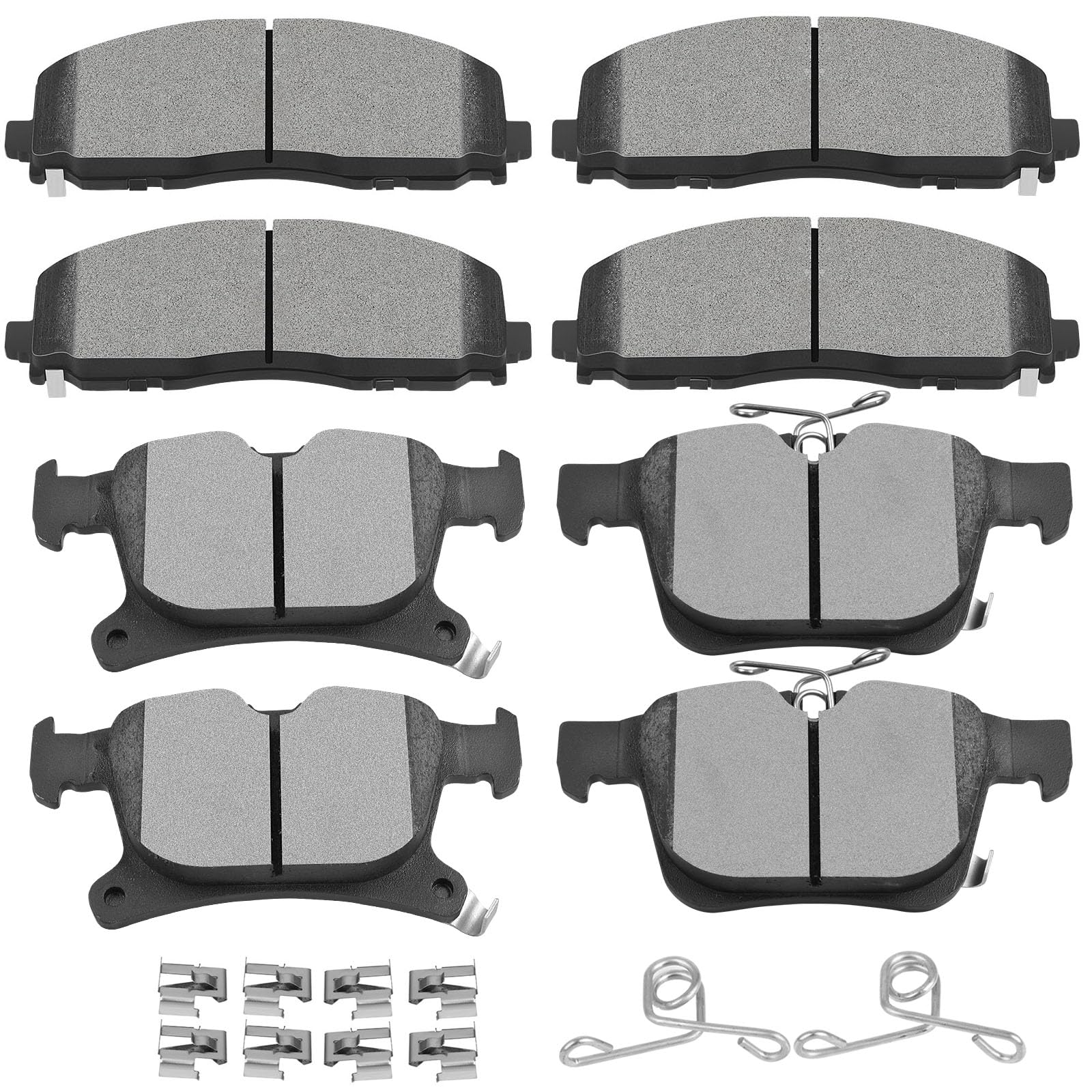Scitoo Disc Brake Pad Set Front Semi-Metal Rear Ceramic 8Pcs W/Hardware Fit For Chrysler For Grand Caravan 2021-2023,For Chrysle