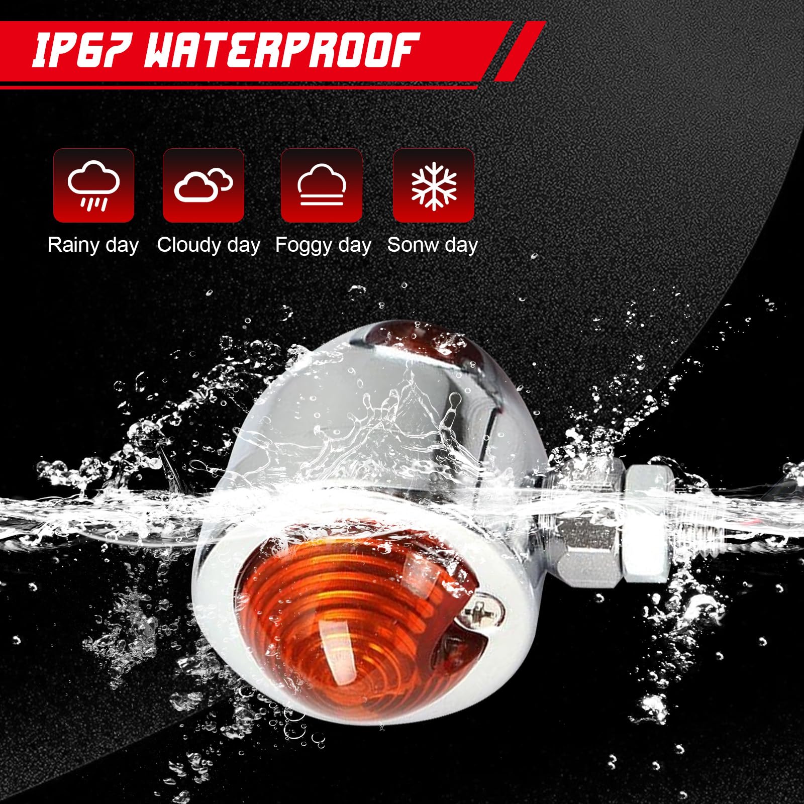 Innoglow Motorcycle Turn Signal Lights For Harley Kawasaki Suzuki Yamaha Motorcycle Custom Bike Cruiser Bobber (Chrome)