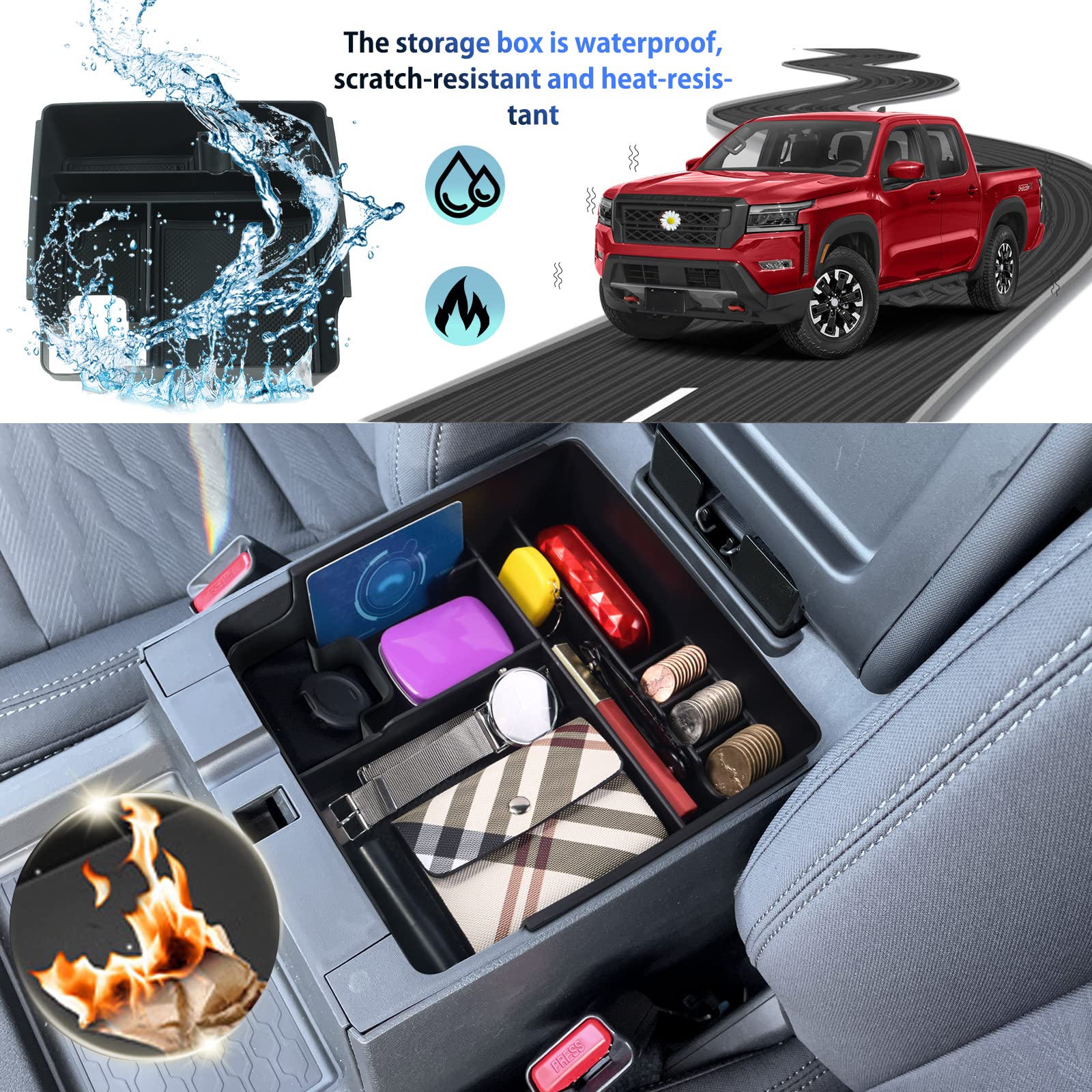 Shaohao For 2024 2025 Frontier Center Console Organizer Tray 2022 2023 2024 2025 Frontier S/Sv/Pro-X/Pro-4X/Sl Center Console Tr