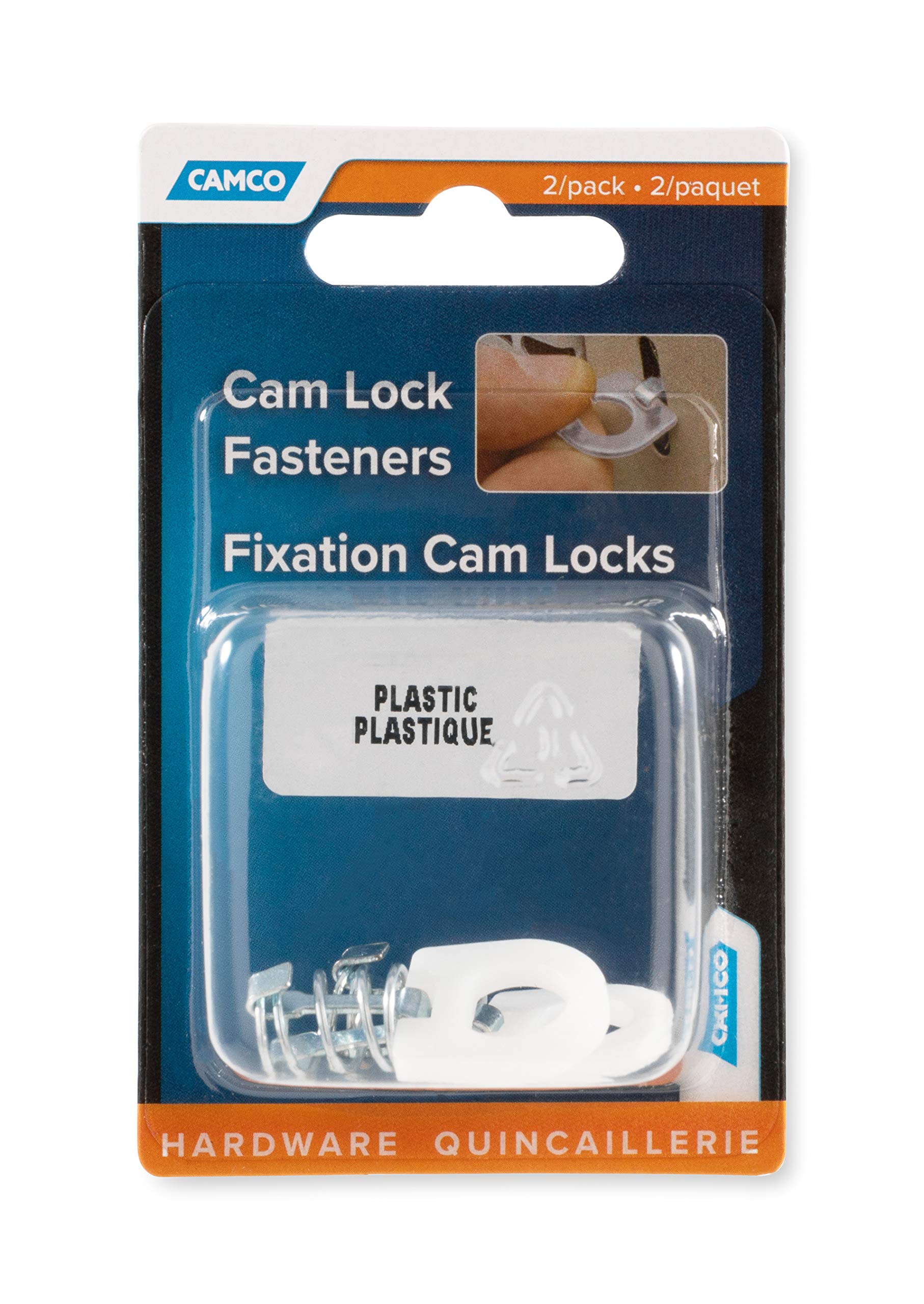 Camco 09203 Camloc Plastic Fastener - 2 Pack , White