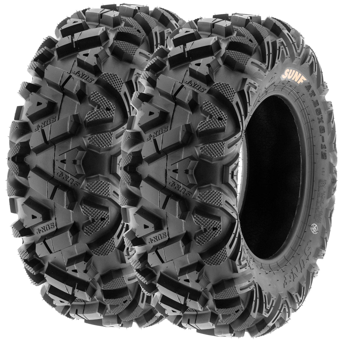 Set Of 2 Sunf A033 Power.I At 25X8-12 Atv Utv Off-Road Tires All-Terrain, 6 Ply Tubeless