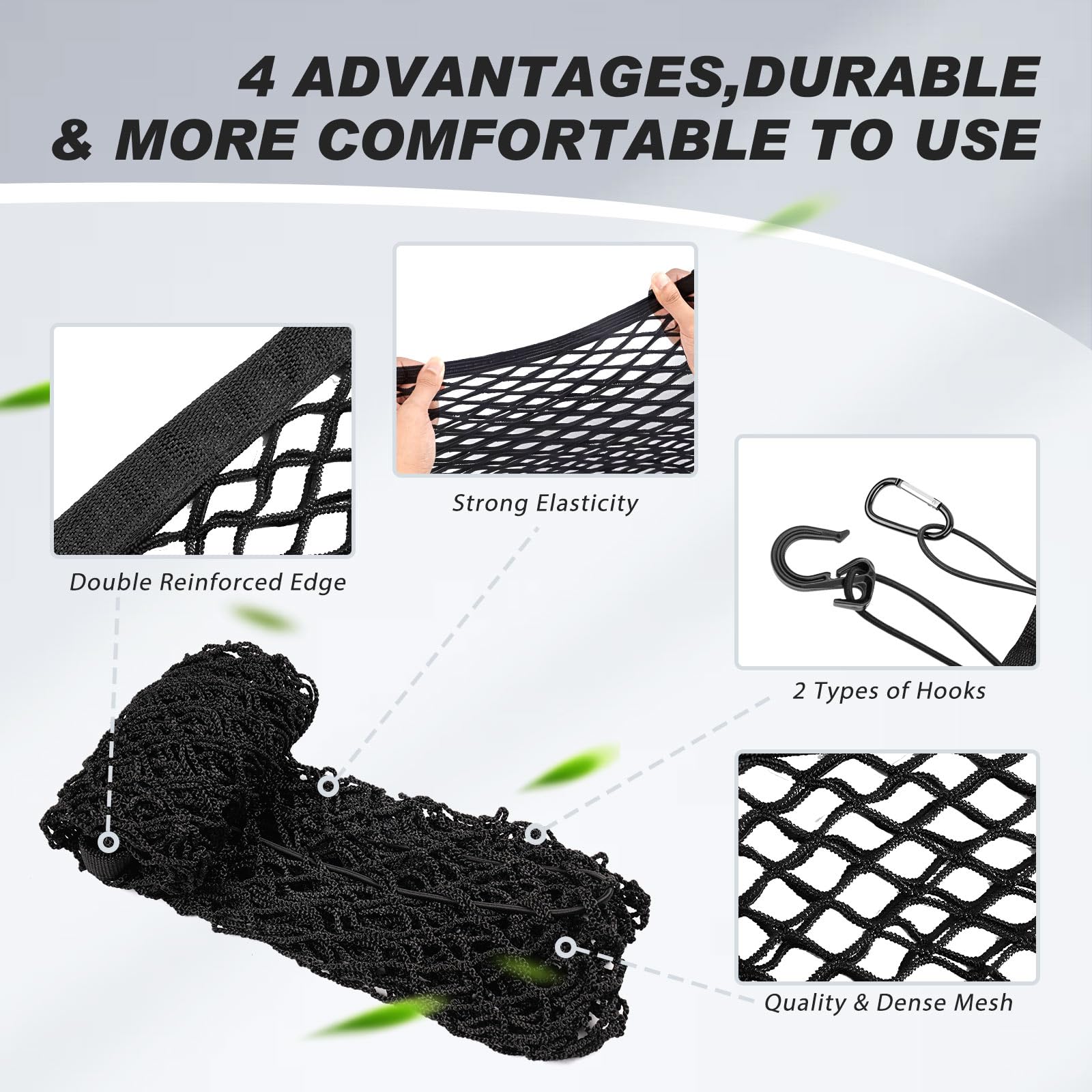 Karltys Truck Bed Cargo Net For Toyota Tundra 2007-2024 2025 Accessories, Envelope Style Elastic Pickup Truck Bed Cargo Net, Hea