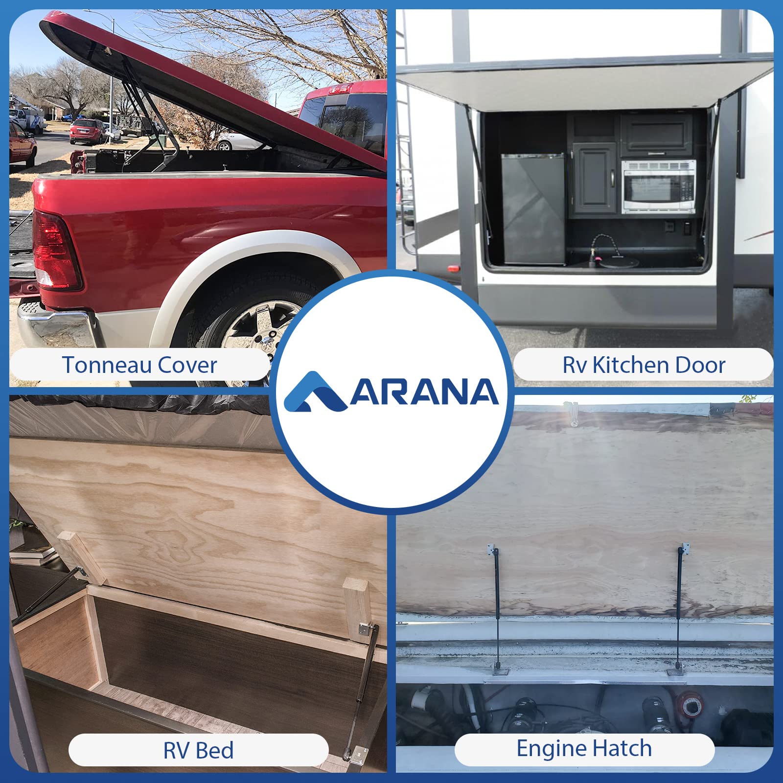 Arana Sl3870 23 Inch 80Lb Gas Struts Prop Springs Shocks 23'' Ml3870 Replacement Lift Supports For Tonneau Cover Rv Kitchen Door