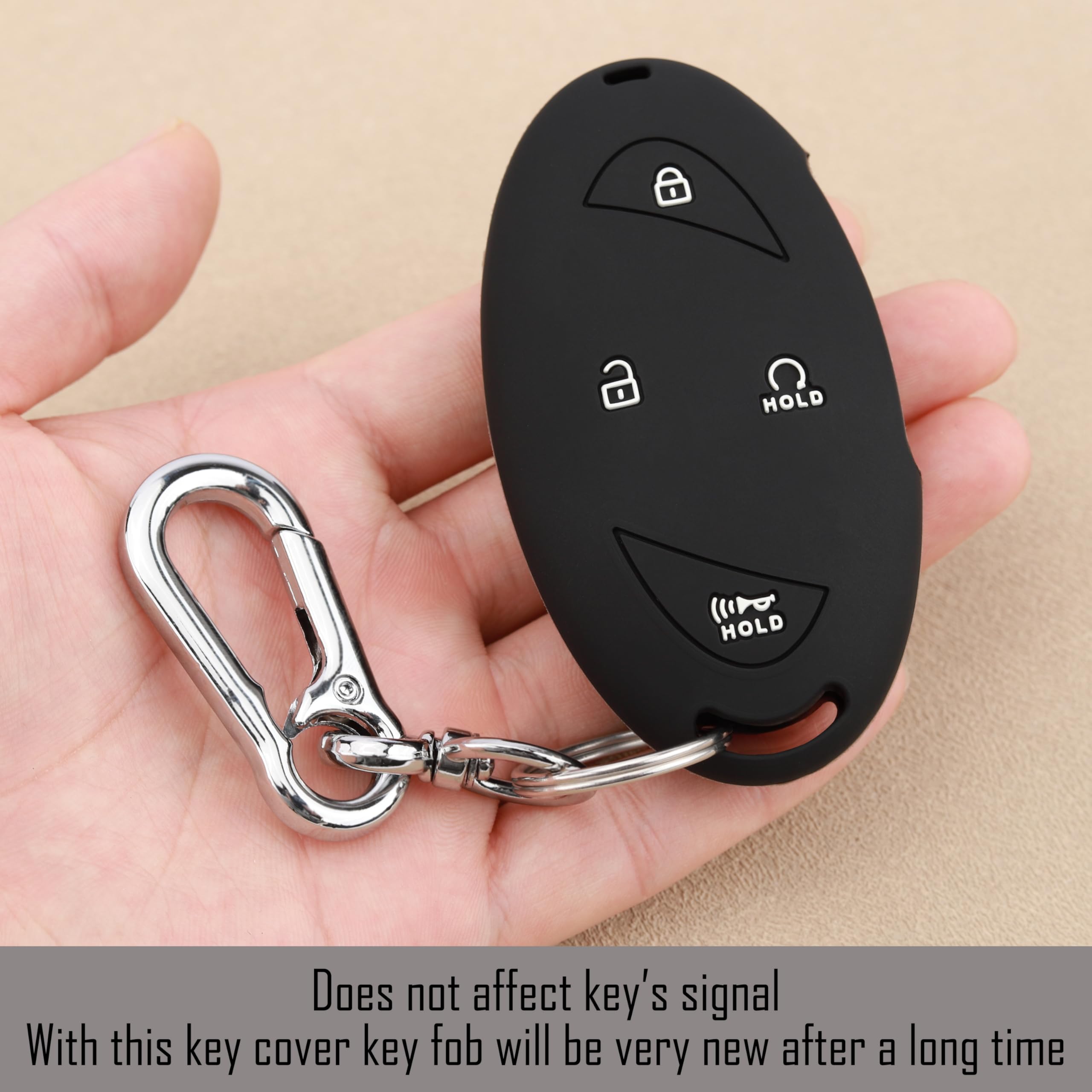 TANDRIVE Key Fob Cover for Hyundai 2025 2024 Tucson Elantra Santa Fe Kona Sonata IONIQ, 4 5 7-Button, Silicone, 2-Pack, Black an