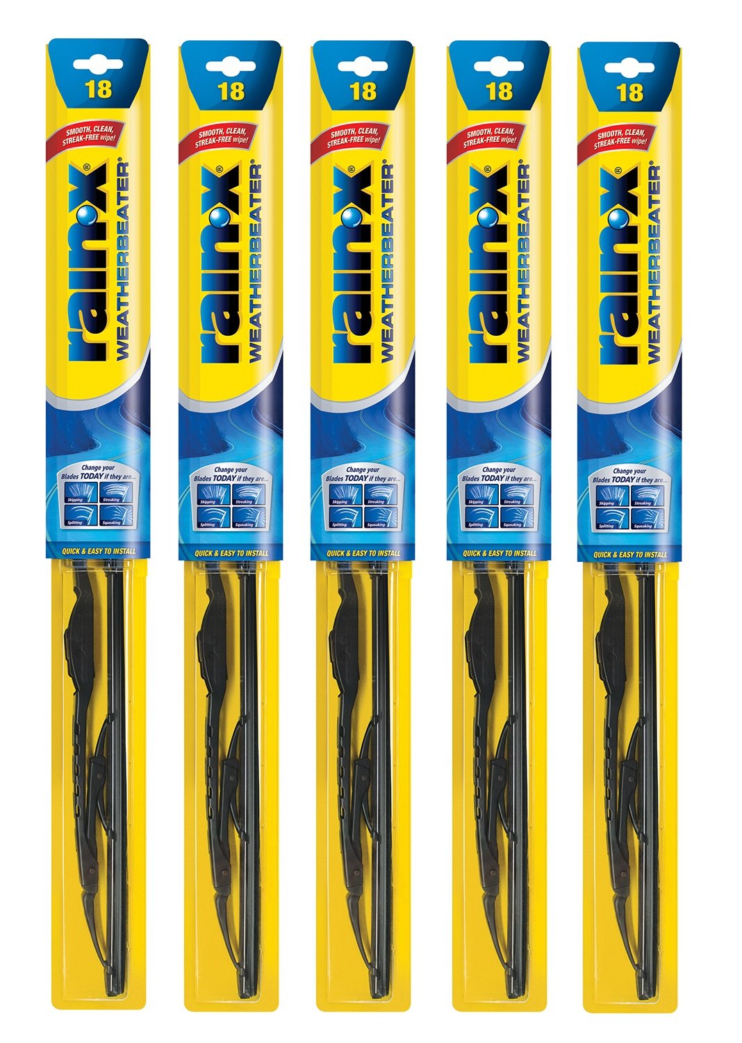 Rain-X Rx30218-5Pk Weatherbeater Wiper Blade - 18-Inches - (Pack Of 5)