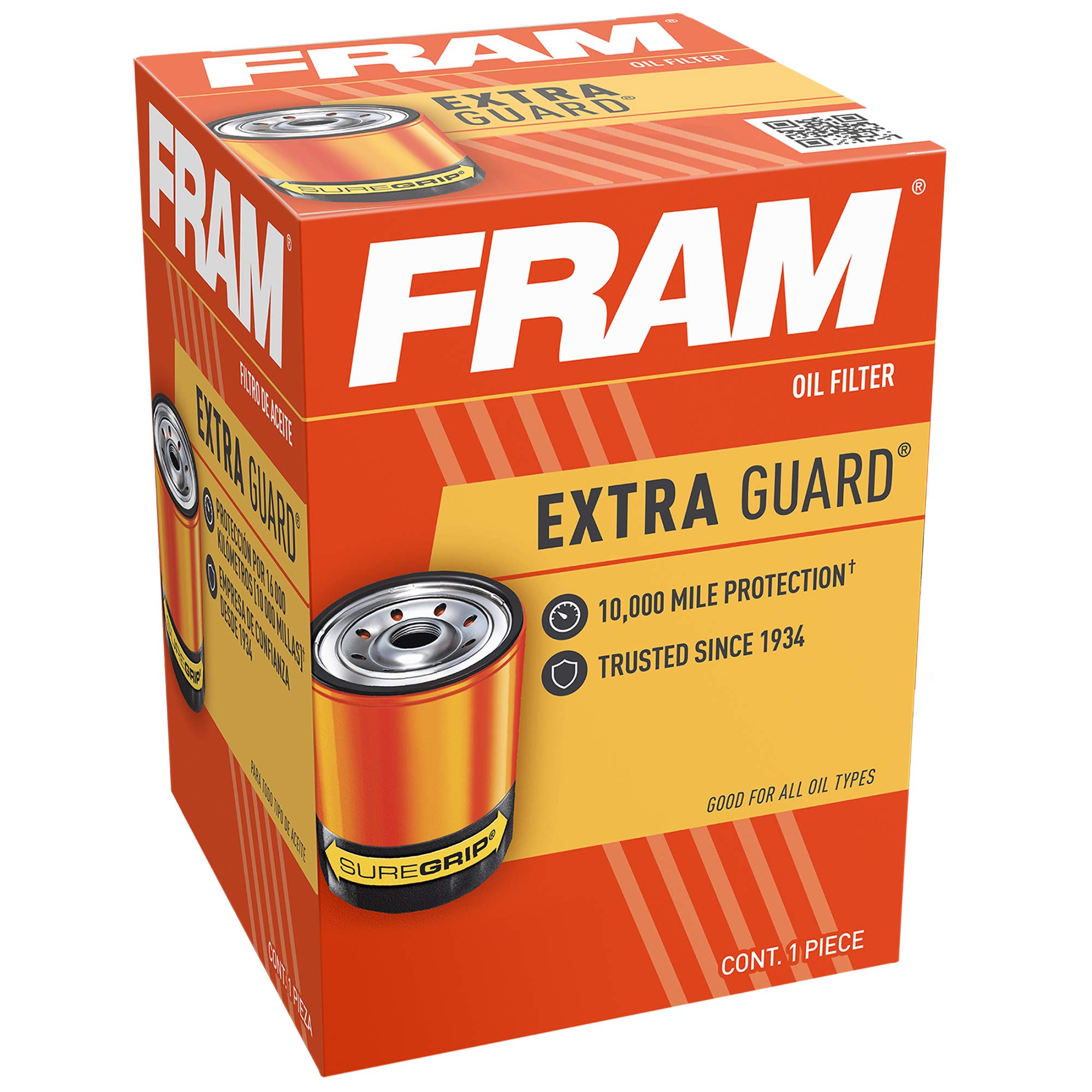 FRAM Extra Guard PH5, 10K Mile Change Interval SpinOn Oil Filter