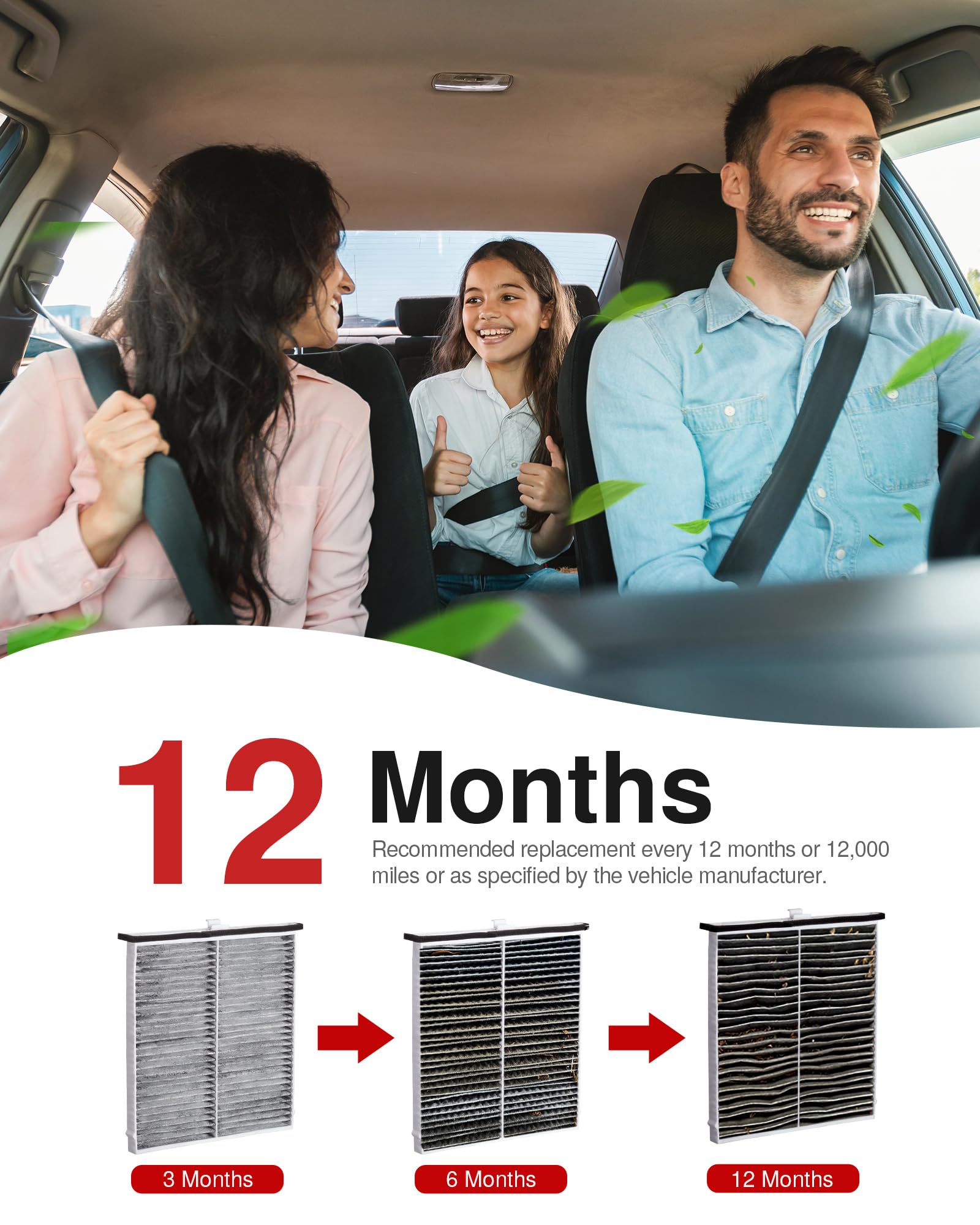 Puroma Cabin Air Filter With Activated Carbon, Replacement For Cf11811, Cpj6X, Caf1907P, Caf1907C, Cu24009, Compatible With Mazd