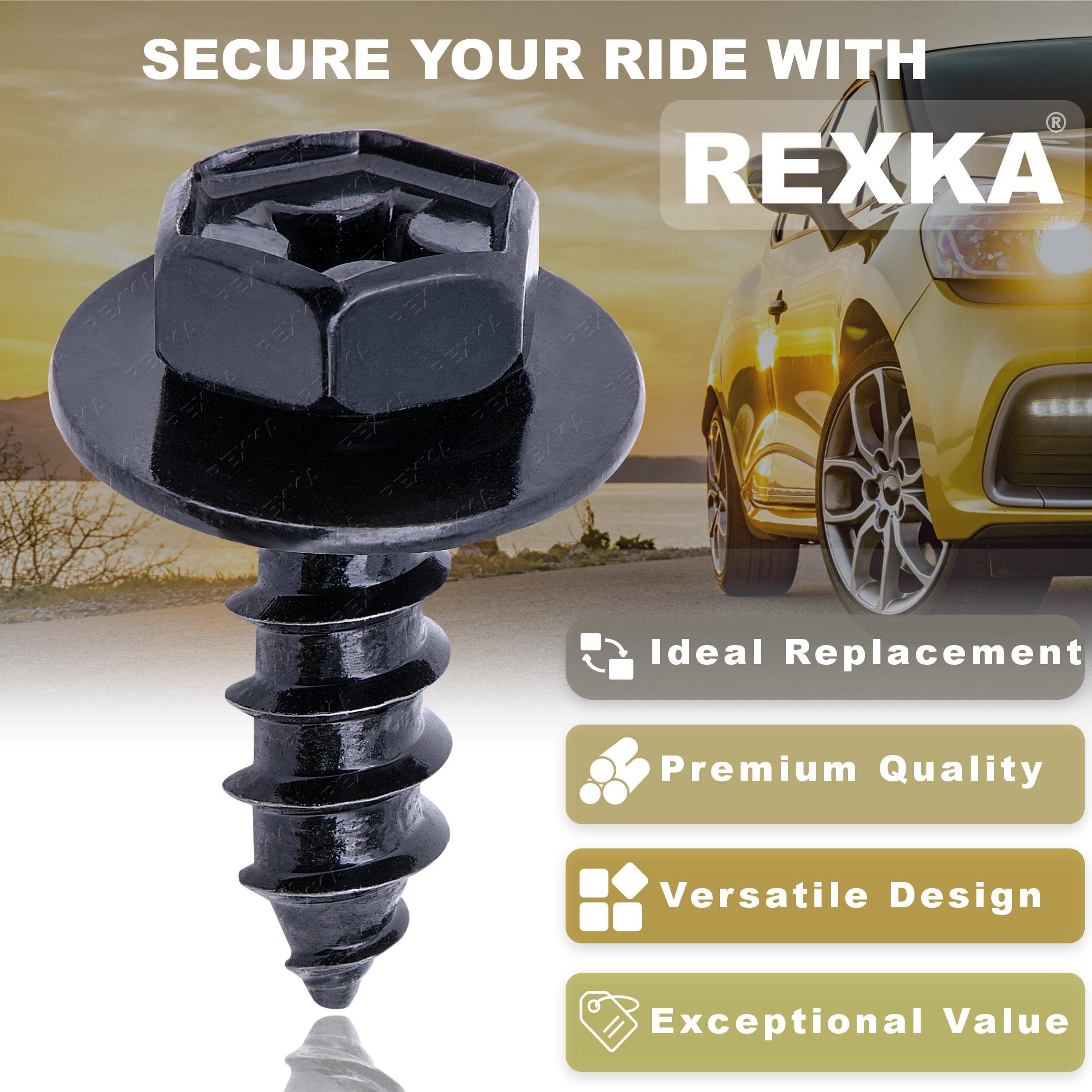 Rexka 20Pcs Fender Liner Screw Bolt For Toyota Lexus 90159-60498 Tacoma,Tundra,Highlander, Rav4, Es,Gs,Is,Ls,Rx