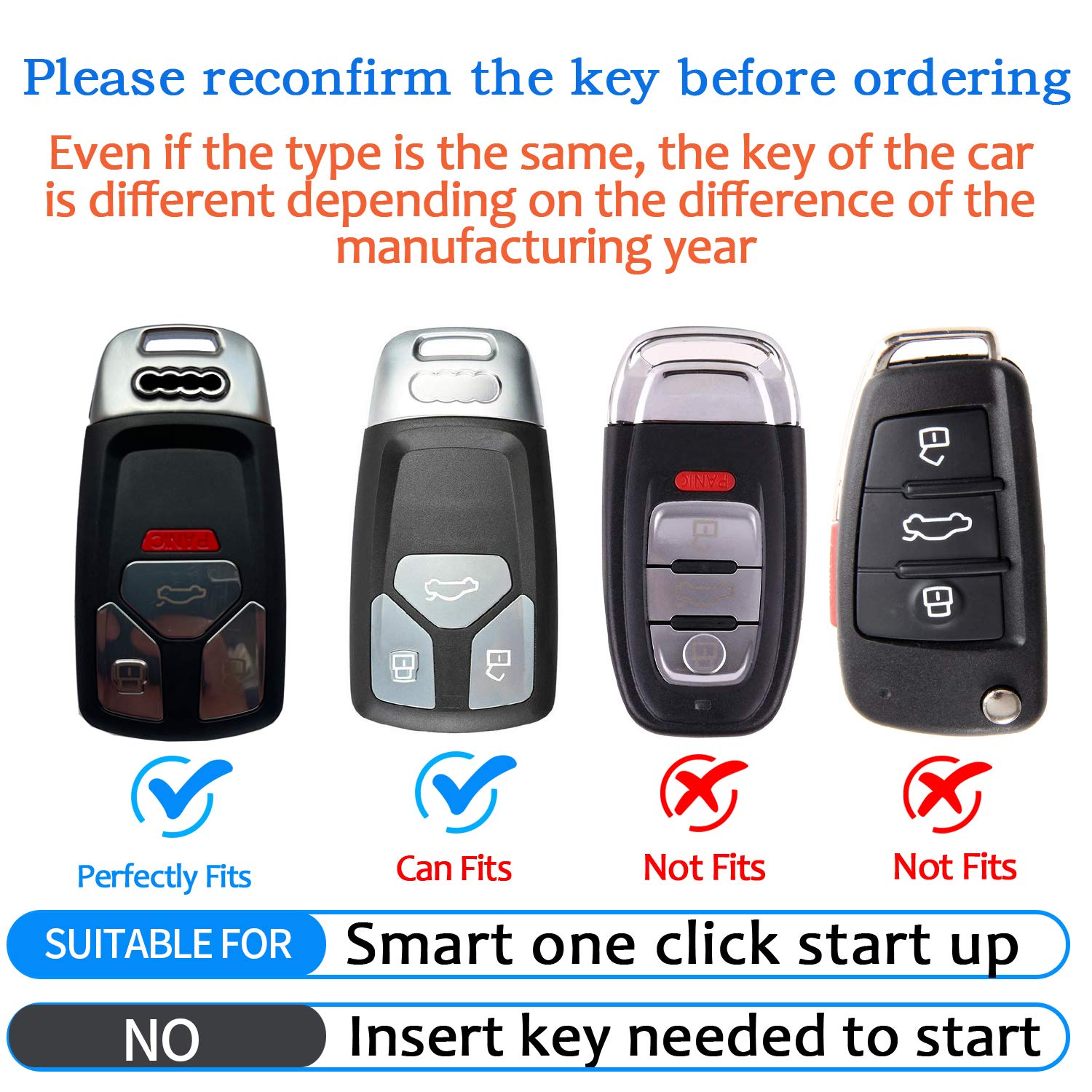 Tukellen For Audi Key Fob Cover Genuine Leather With Keychain,Leather Key Case Protector Compatible Audi A4 Q7 Q5 Tt A3 A6 Sq5 R