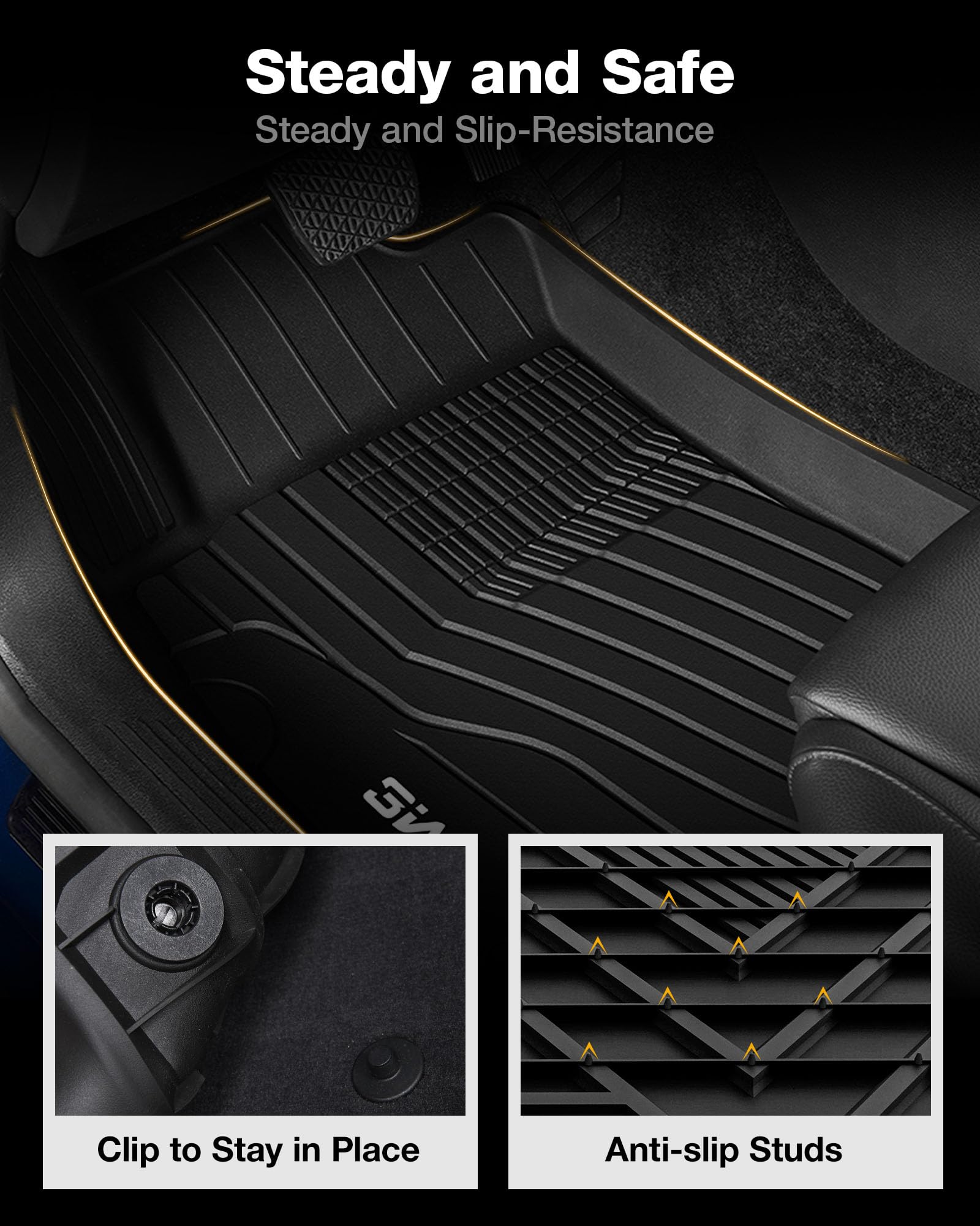 3W Cargo Liner Fit For Honda Pilot 2023-2025 Tpe Custom Fit All Weather Honda Pilot Accessories 2023-2025 Odorless Anti-Slip Mat