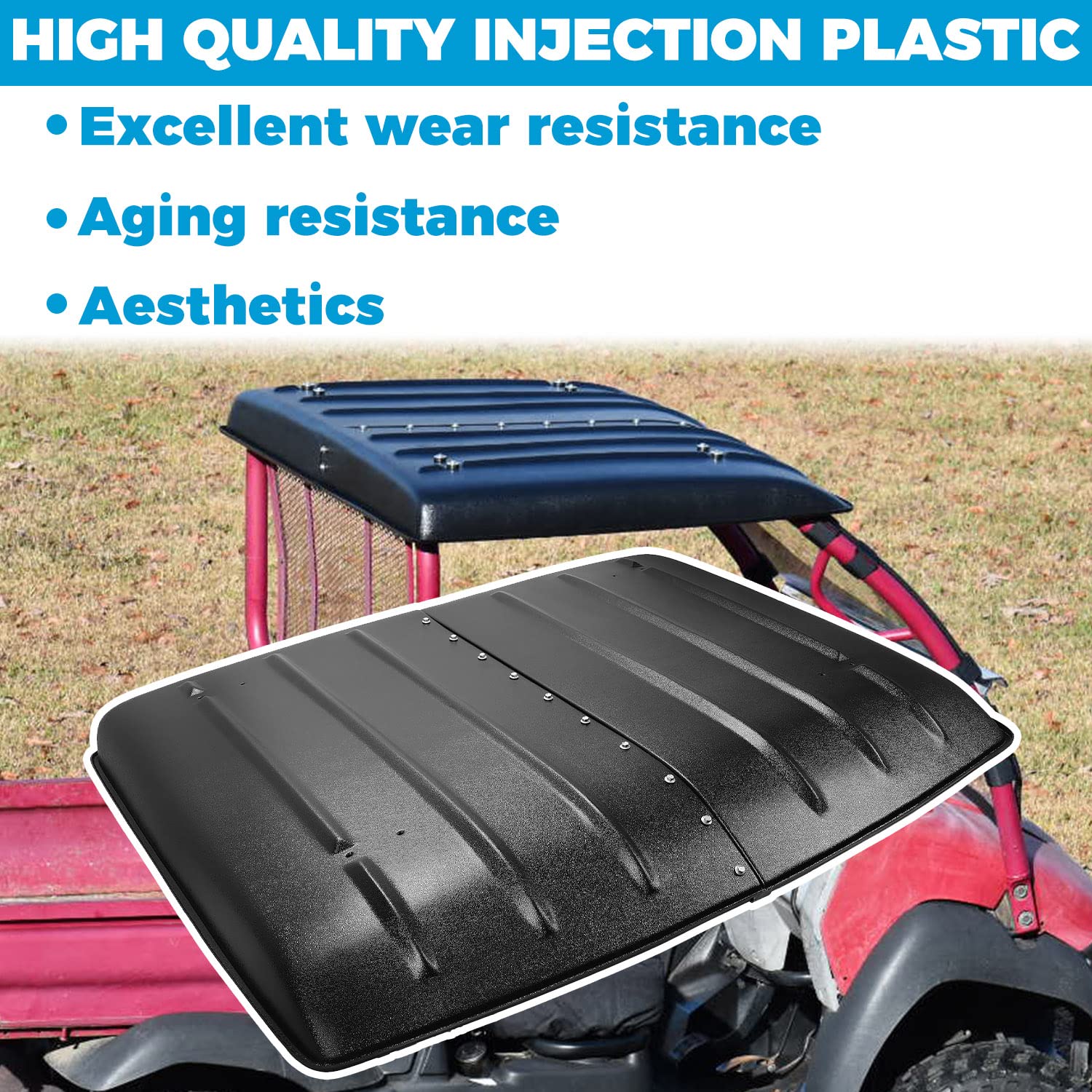 Ecotric Hard Top Compatible With 2005-2024 Kawasaki Mule 600 610 4X4 Se Xc Sx Roof Protector Replace For Kaf600-005B