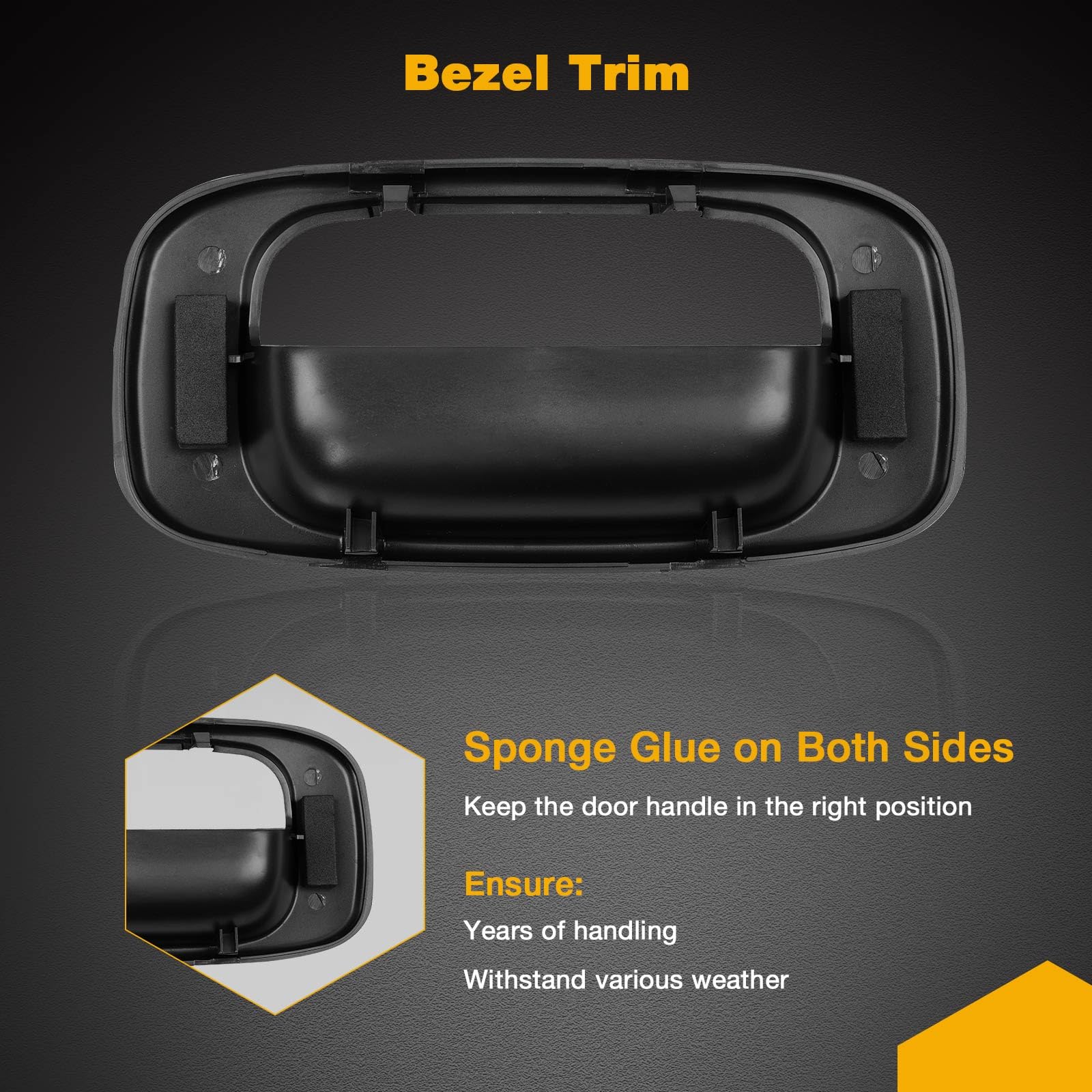 Tailgate Handle Latch And Bezel Trim With Rod Clips | For 1999-2007 Chevy Silverado Gmc Sierra 1500 2500 3500 | Replaces# 15997911, 15228539, 15228541, 15228540