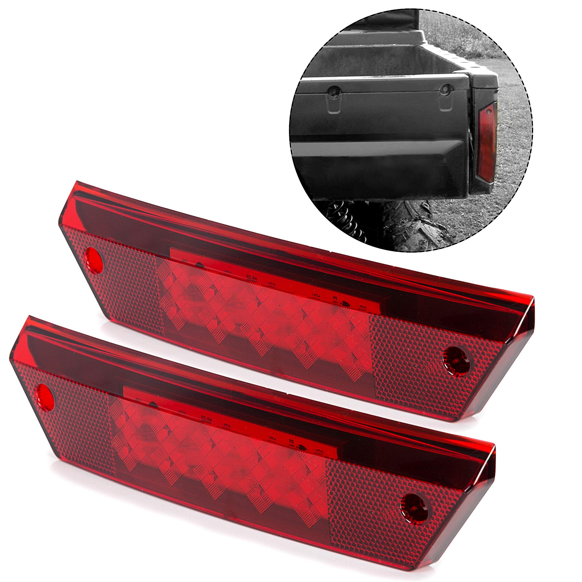 Ecotric Tail Lights Lamps Compatible With 2009-2016 Polaris Ranger 500/700/800/900 Replacement For Part 2411099 (2Pcs)