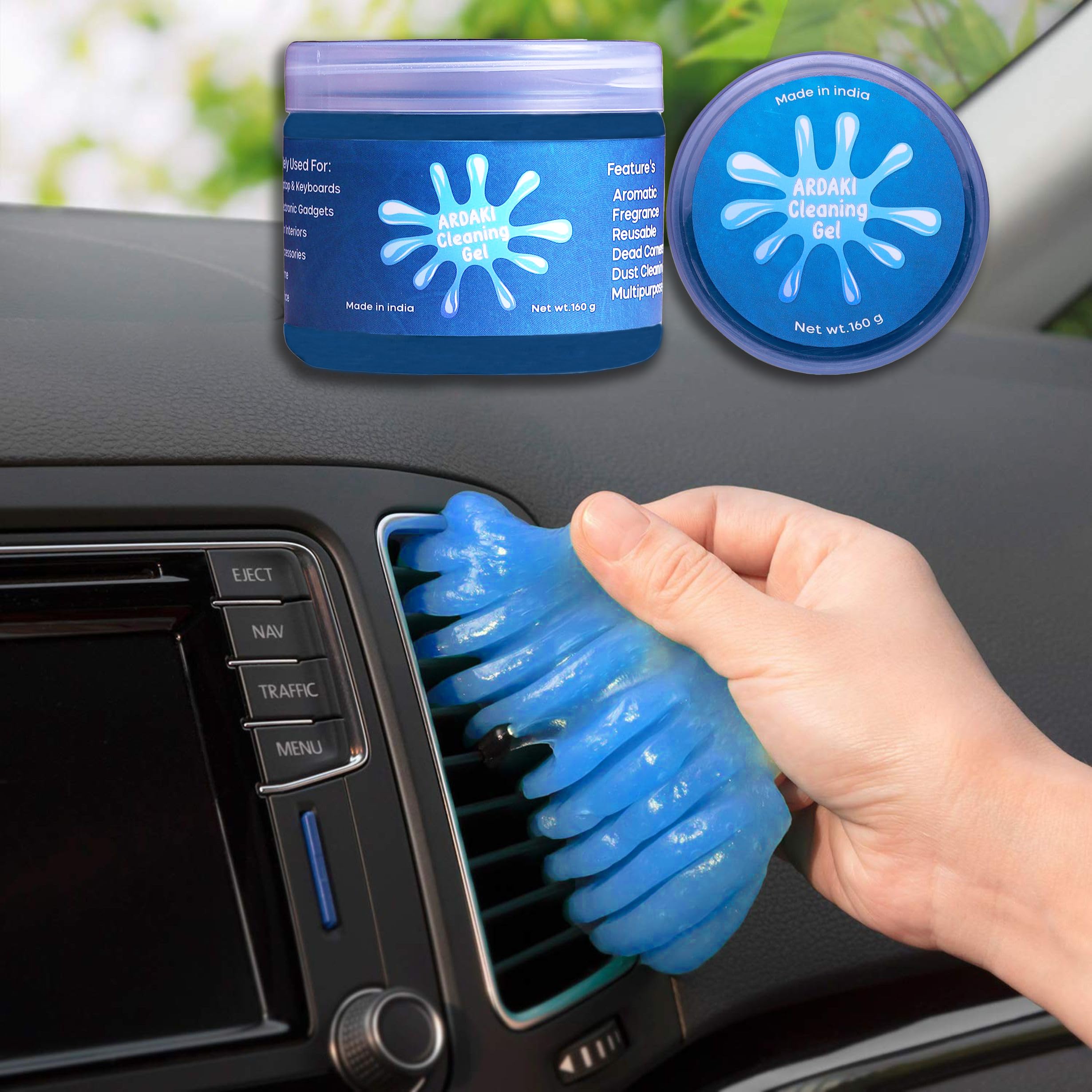 Ardaki Car Cleaning Gel Multipurpose Car Ac Vent Interior Dust Cleaning Gel Jelly Car Interior Keyboard Pc Laptop Electronic Gad