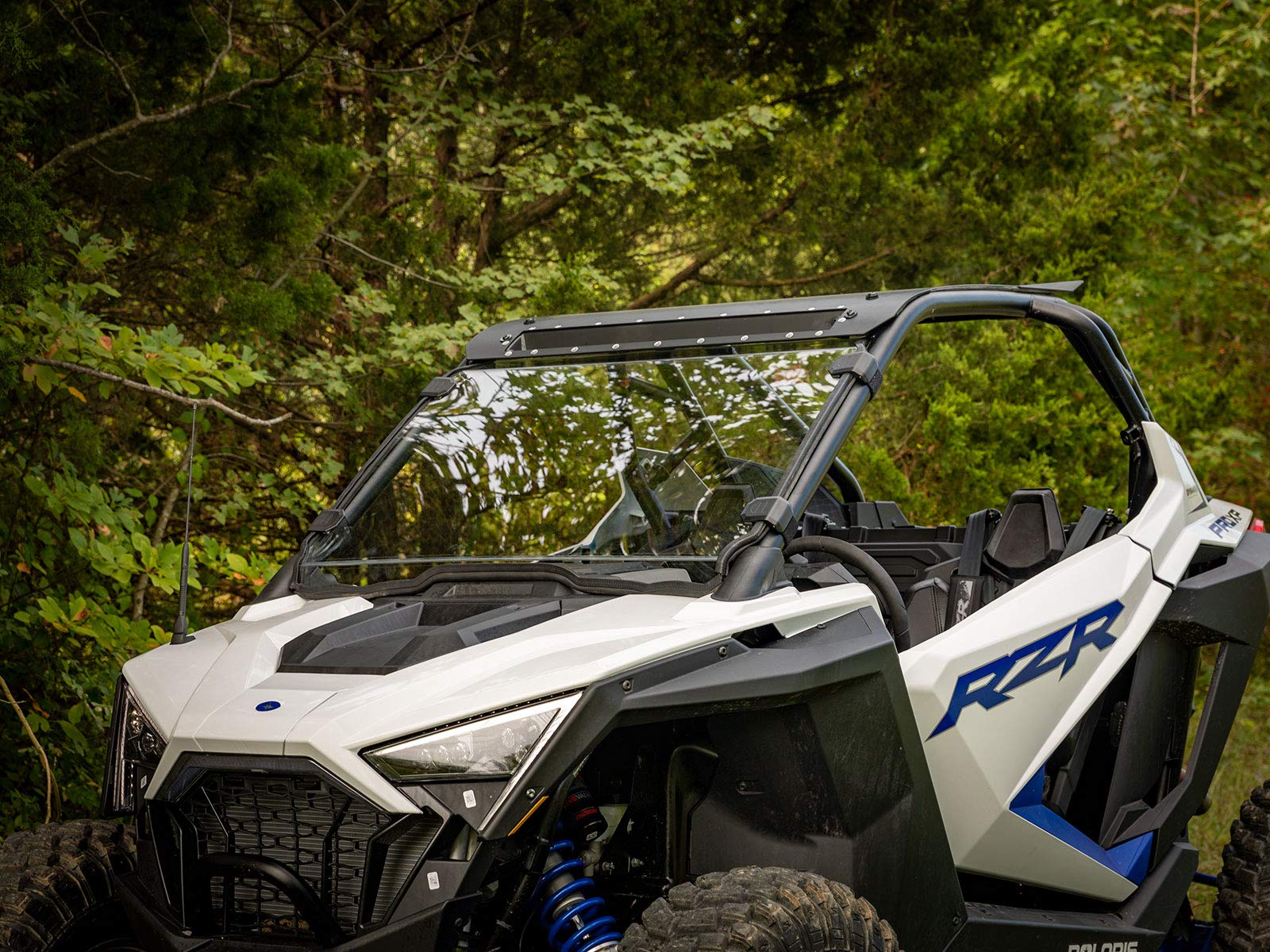SuperATV Heavy Duty Scratch Resistant Full Windshield for 2020+ Polaris RZR PRO XP / PRO XP 4 | 1/4'' Thick Polycarbonate 250X S