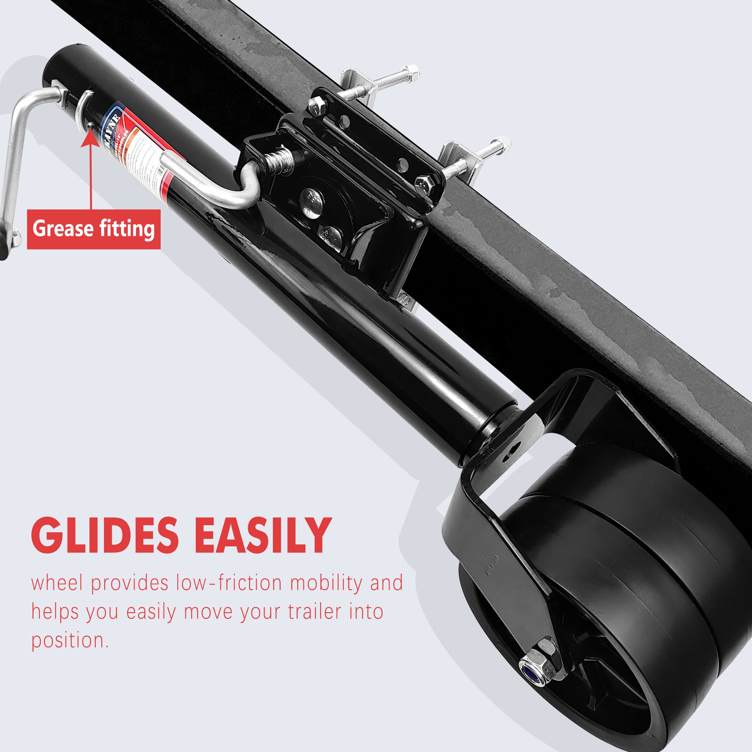 Aukayne Boat Trailer Jack With Wheel Swivel- 2000 Lbs 12'' Lift Heavy Duty (Black)