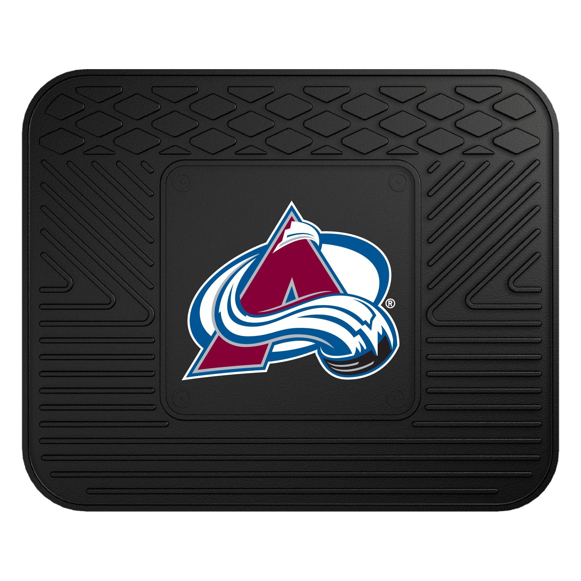 Fanmats 10765 NHL Colorado Avalanche Rear Second Row Vinyl Heavy Duty Utility Mat, Black, 14x17