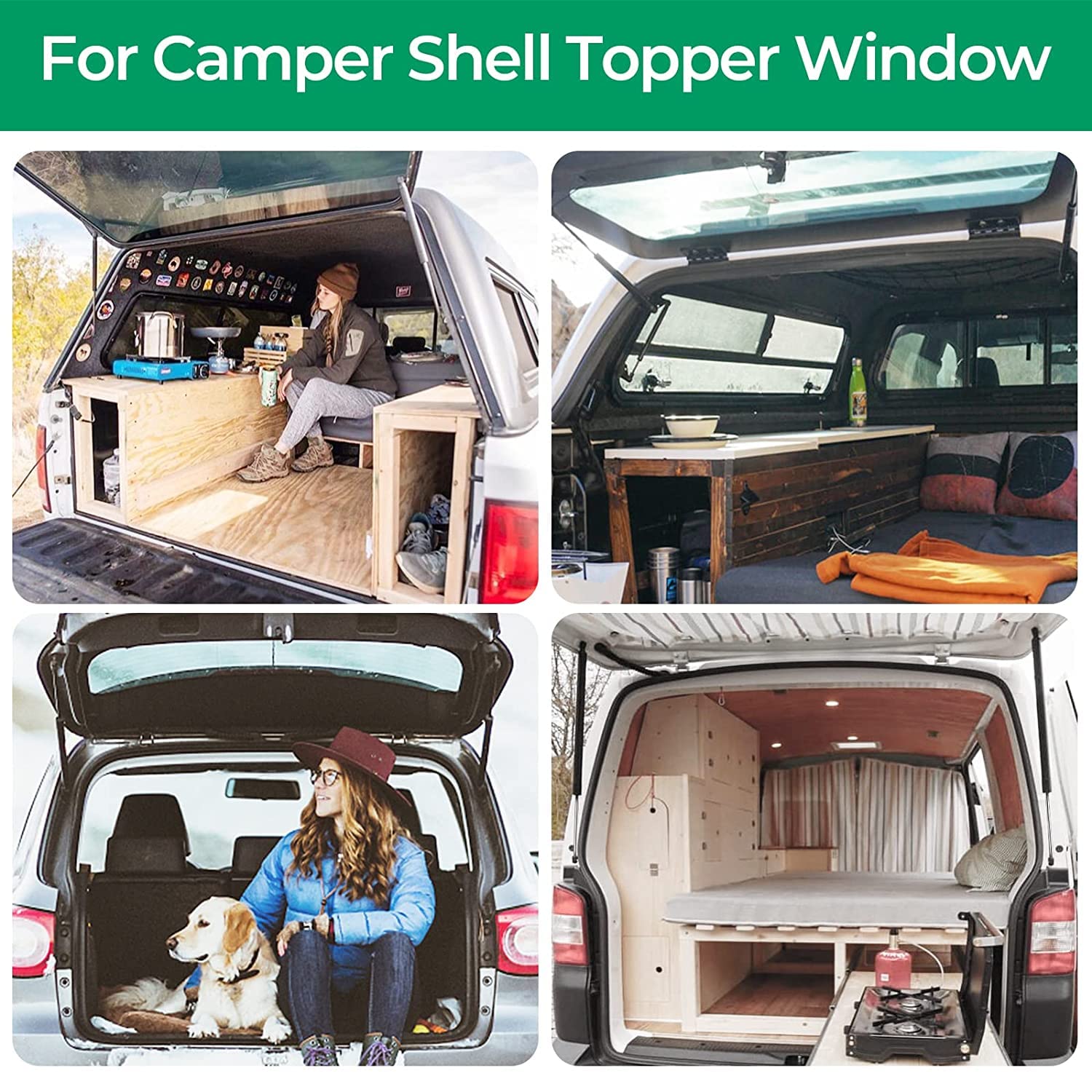 C16-04270 17 Inch 45Lb/200N Gas Struts Shocks Spring Lift Support For Leer Camper Shell Topper Rear Windows Door Truck Cap Toolb