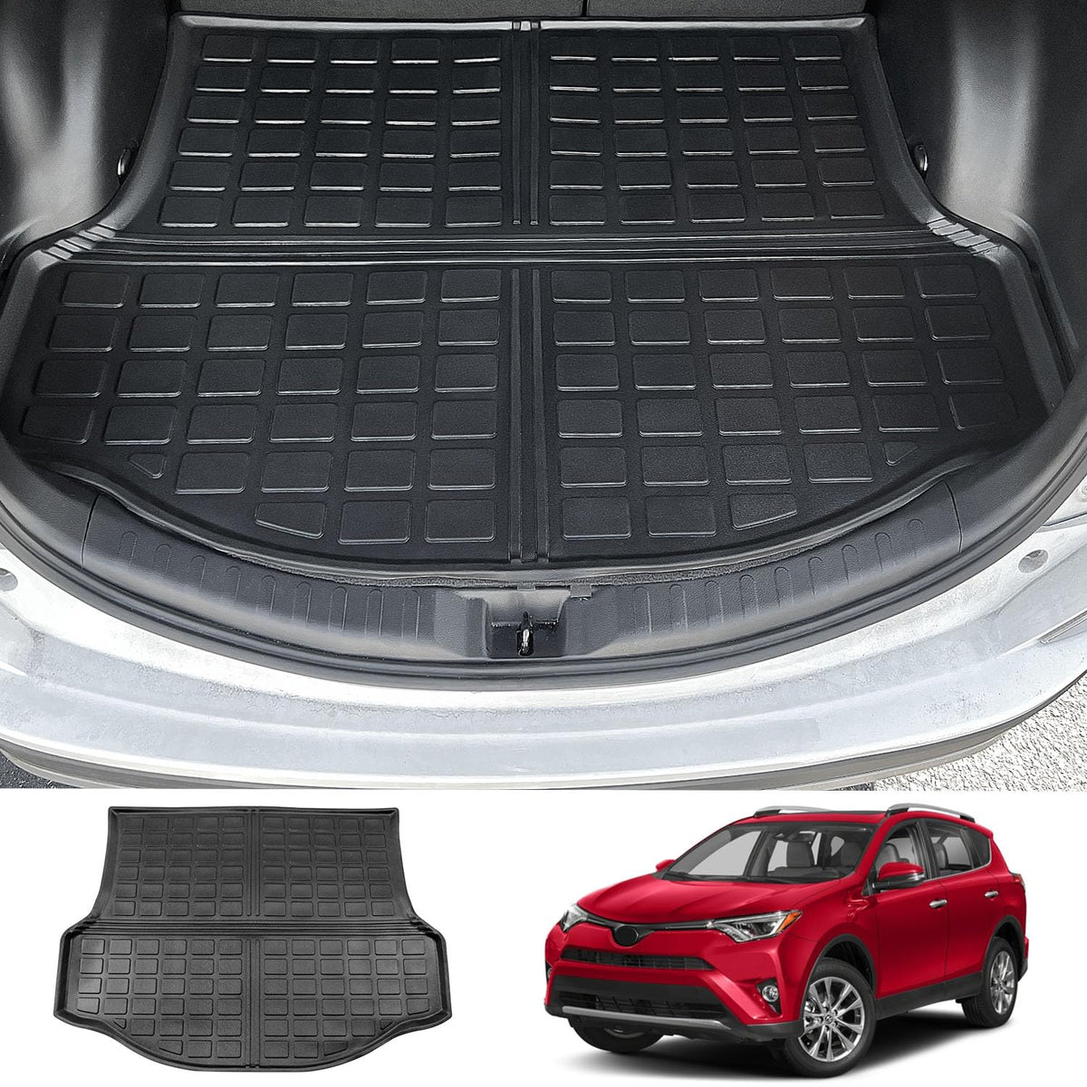 Xipoo Cargo Mat Compatible With 2013-2018 Toyota Rav4 Trunk Mat Cargo Liner Tpe Material Cargo Mat Replacement For 2013-2018 Toy