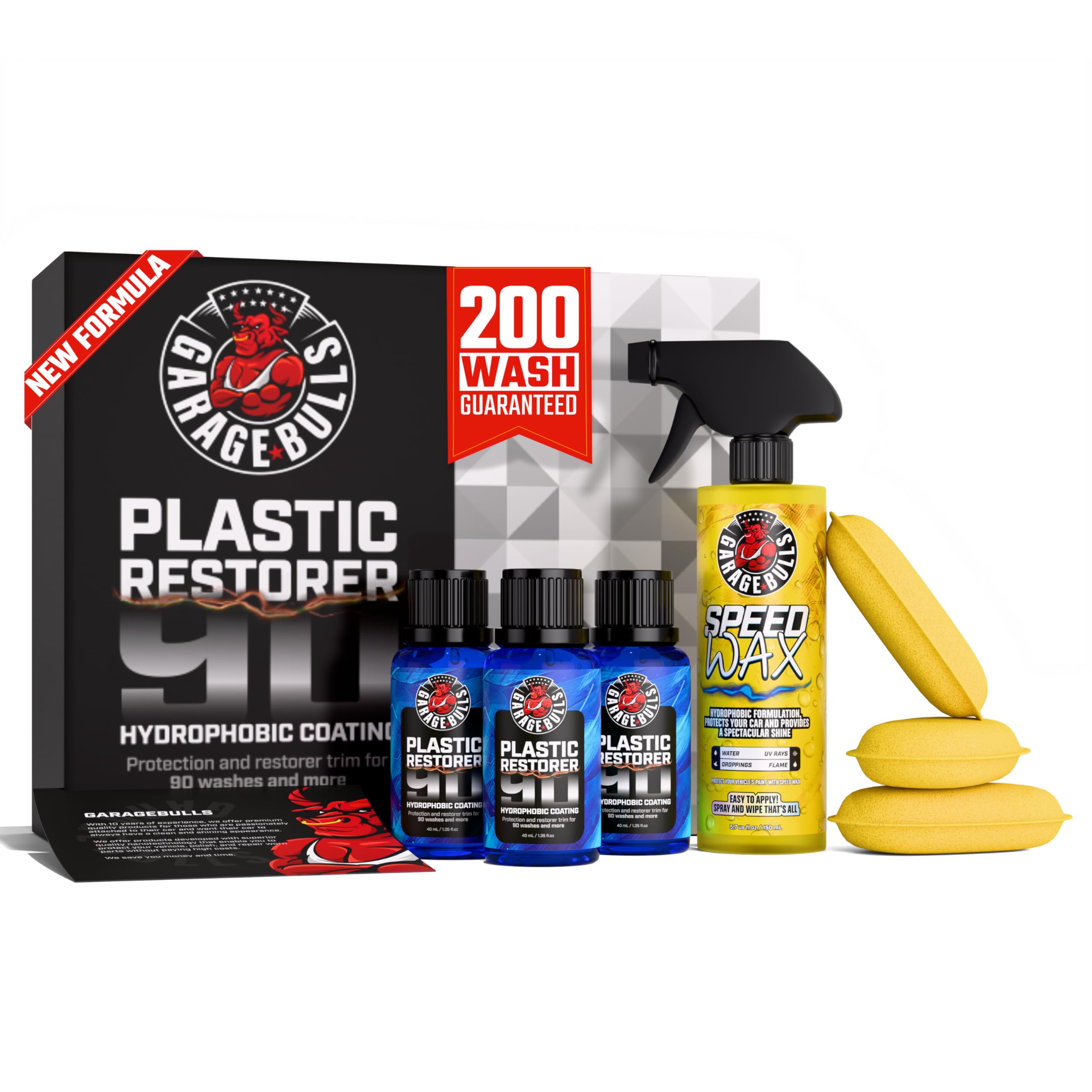 garage bulls Car Plastic Restorer & Hydrophobic Trim Ceramic Coating Kit Car Accessories Long Lasting Coating 30ml, 1fl oz (3 Pa