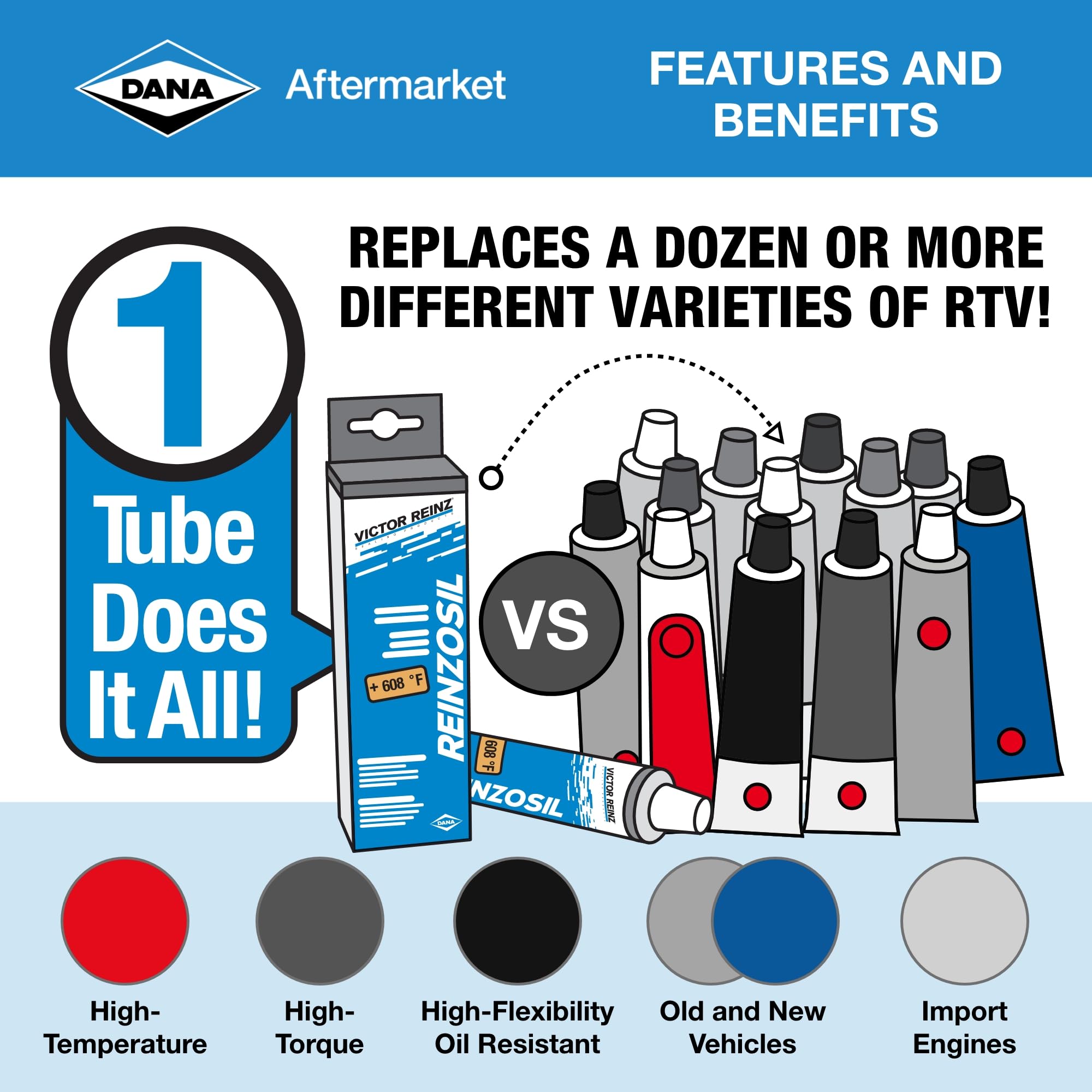 Victor Reinz 70-31414-20 Reinzosil RTV Silicone - 200 ml Tube