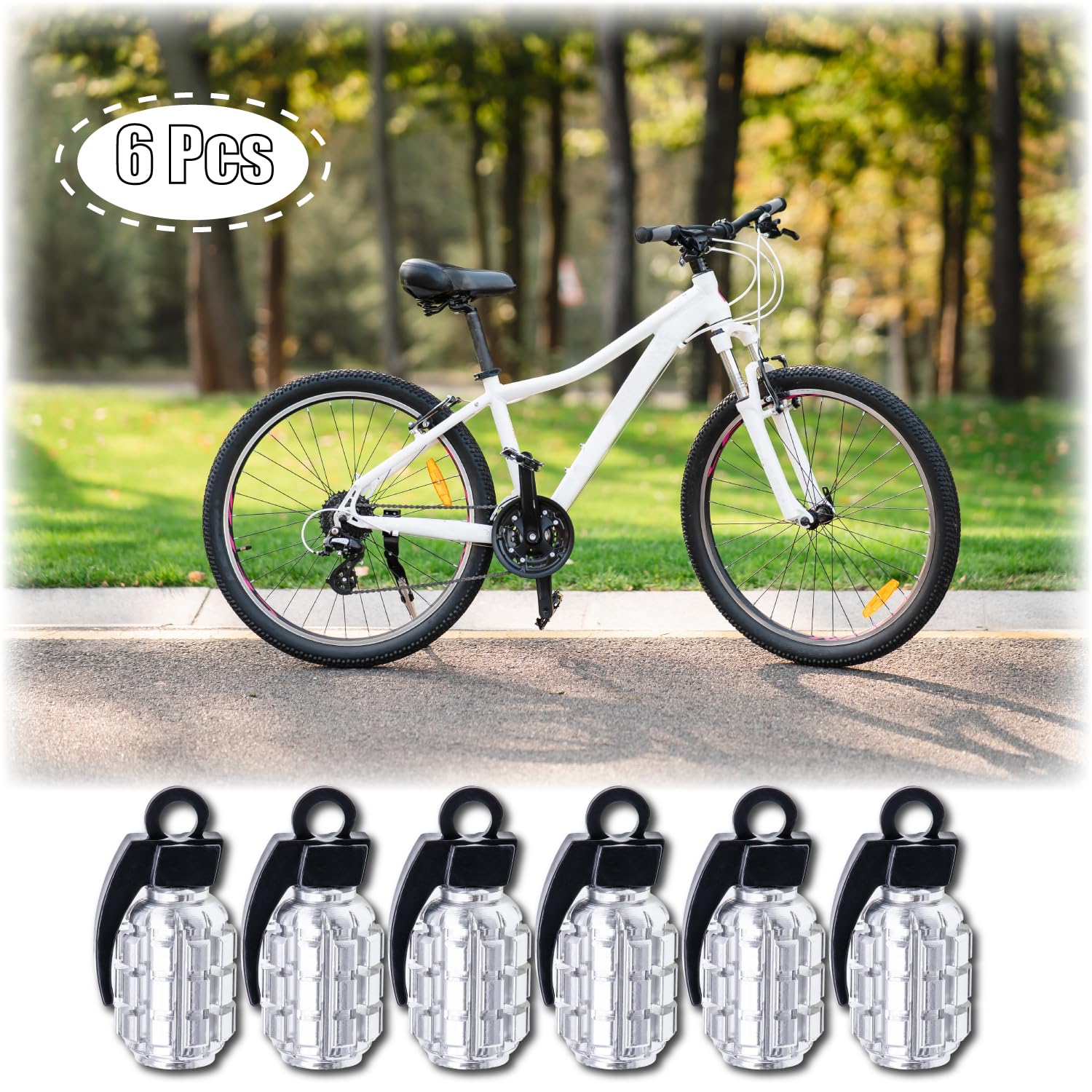 Meajoo 6Pcs Tire Valve Stem Caps, Stainless Steel Tire Valve Caps Wheel Valve Caps For Cars, Trucks, Suv, Motorcycles, Bike And