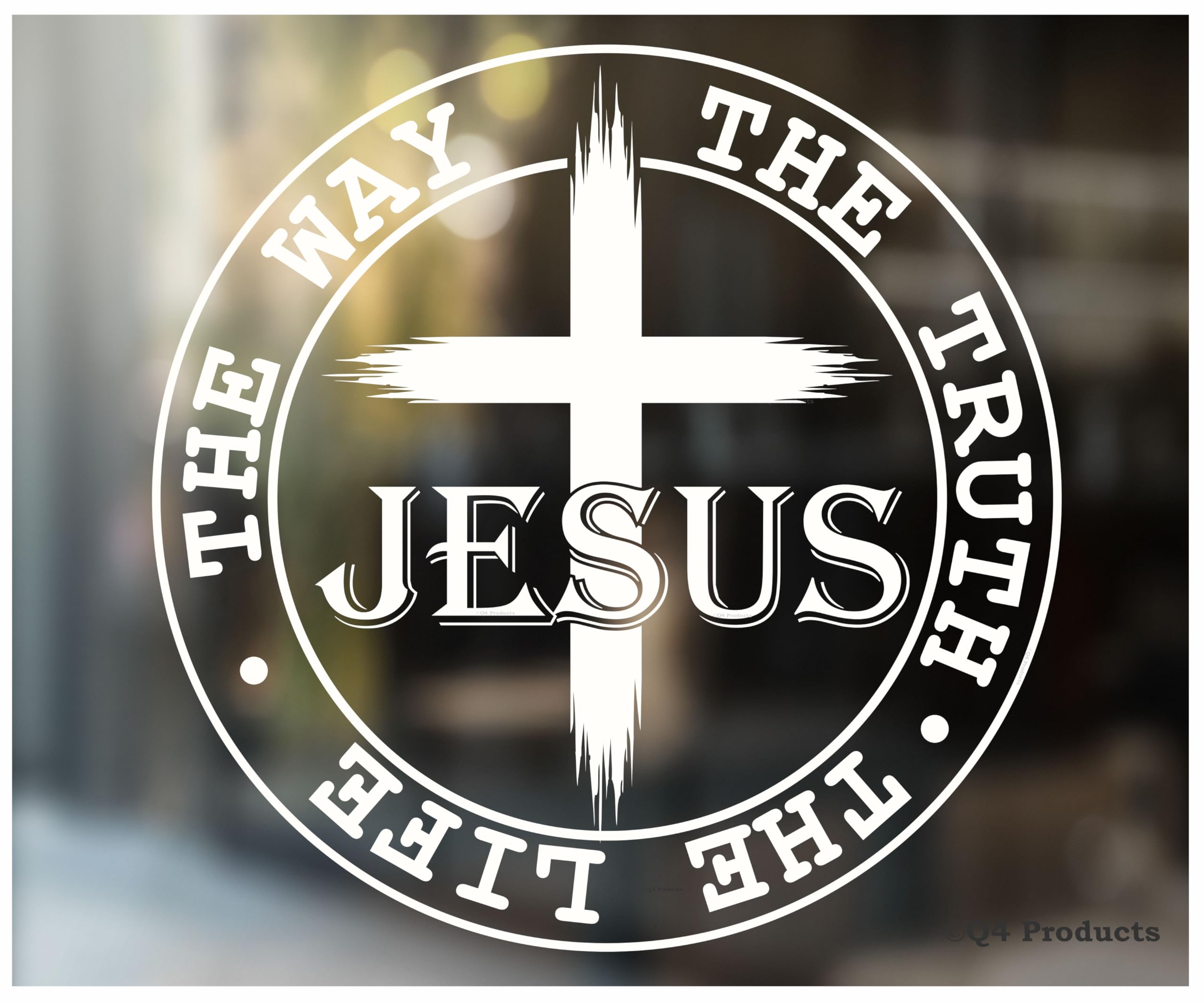 Jesus The Way The Truth The Life Sticker Decal [Made in The USA - 5x5] John 14:6 Christian Bible Sticker for Car Window or Bumpe