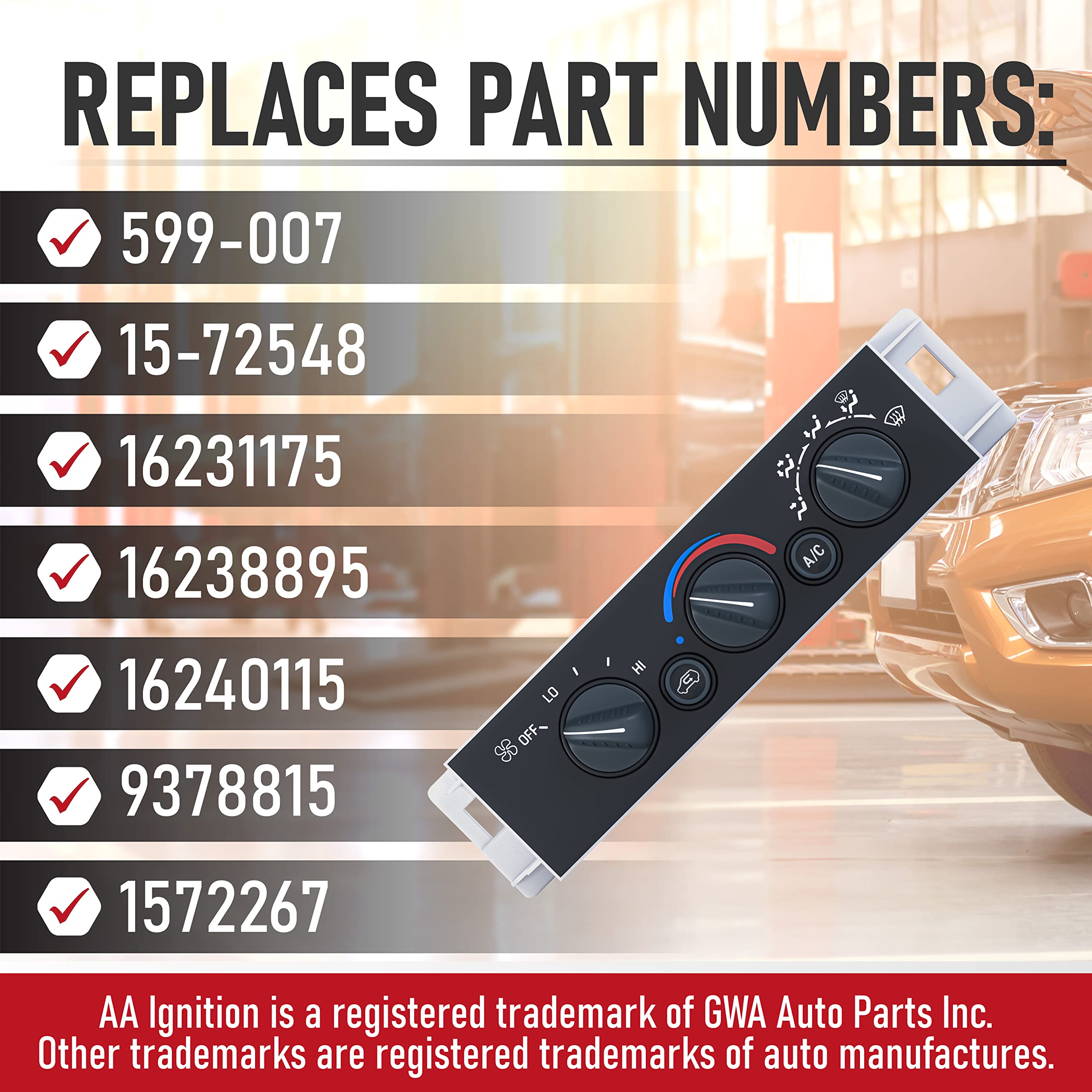 Ac Heater Climate Control Module For Chevy, Cadillac, Gmc Escalade, C1500, C2500, C3500, K1500, K2500 Suburban, C3500Hd, Tahoe C