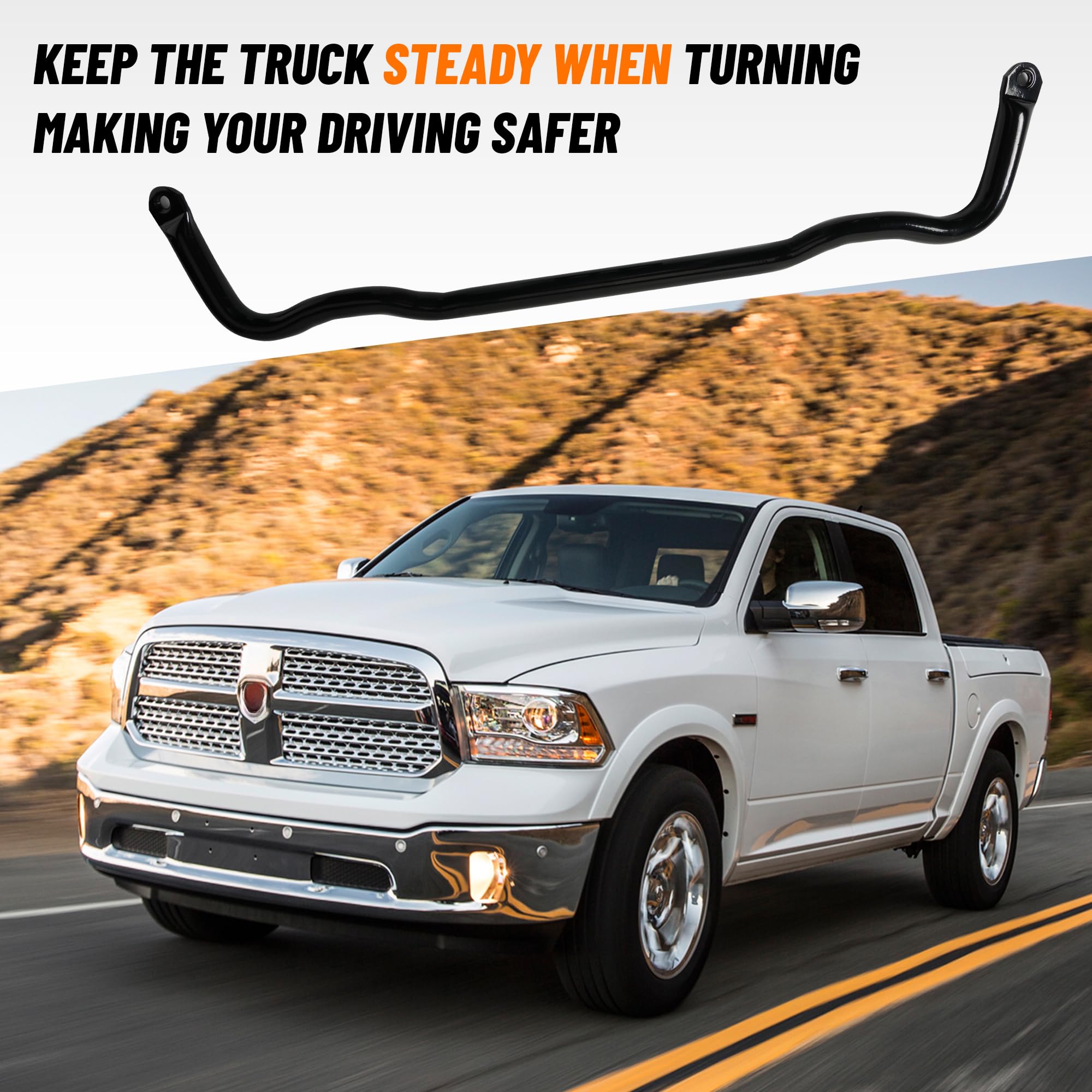 Camotokiit Upgrade 55398938AC Front Suspension Stabilizer Bar Compatible with 2009-2010 Dodge Ram 1500,2011-2018 Ram 1500,2019-2