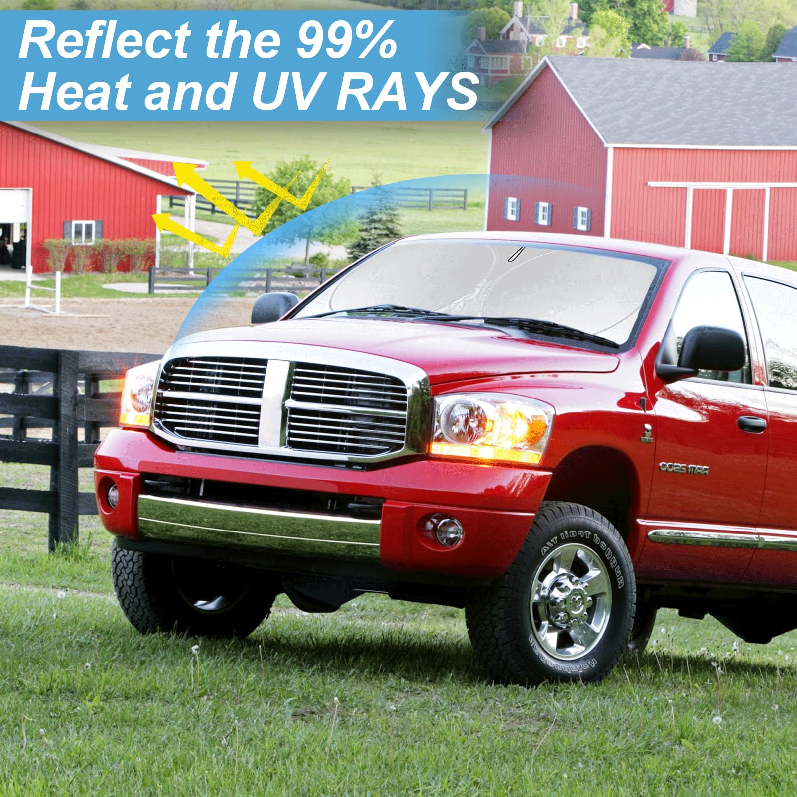 Sunshade For Ram 2500 Windshield Sun Shade For Dodge Ram 2500 3500 2025 2025 2024-2010 Truck Accessories Foldable Front Window S