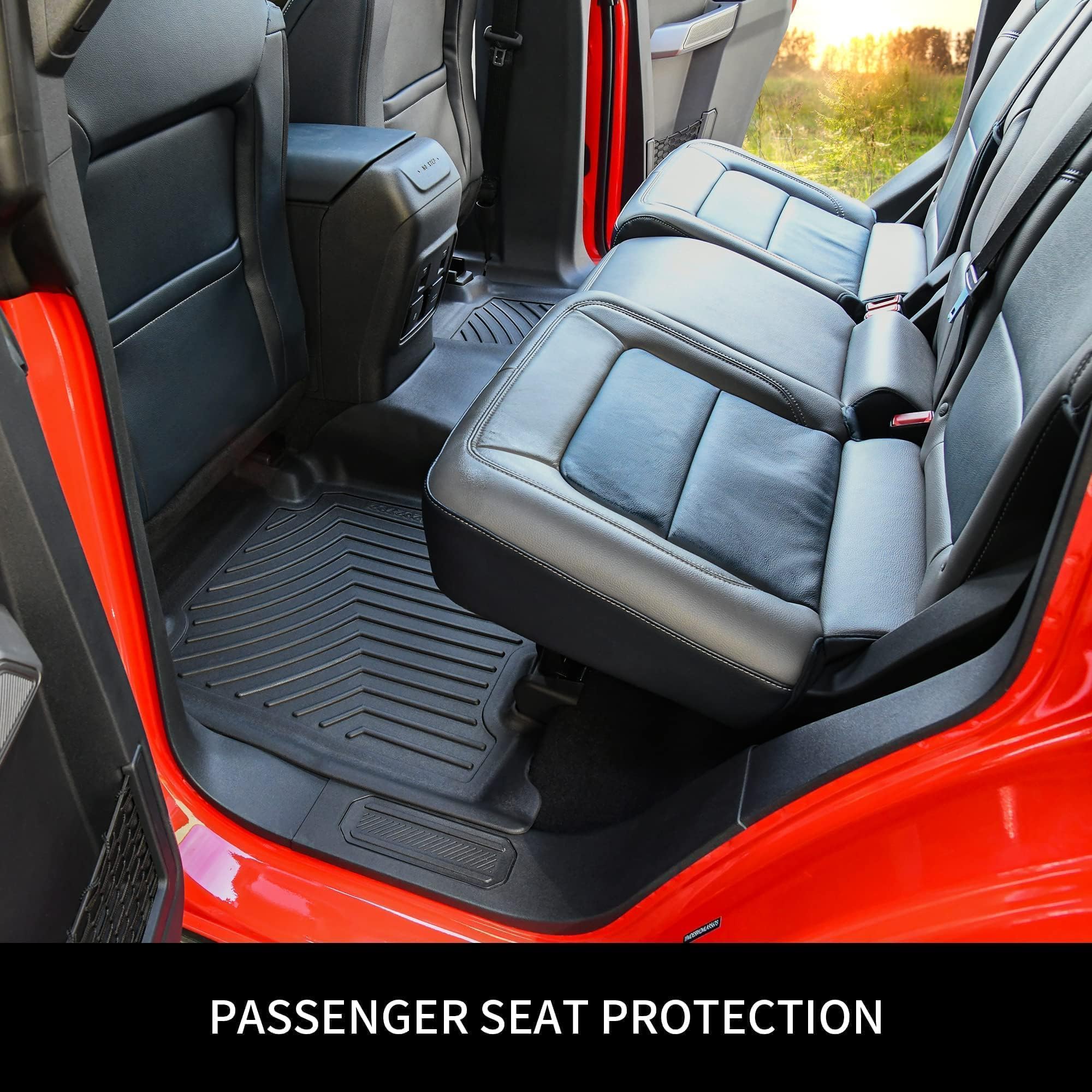 Oedro Floor Mats Compatible With 2018-2024 Nissan Kicks, Custom Fit Front & 2Nd Seat Black Tpe All-Weather Guard 2 Row Floor Lin