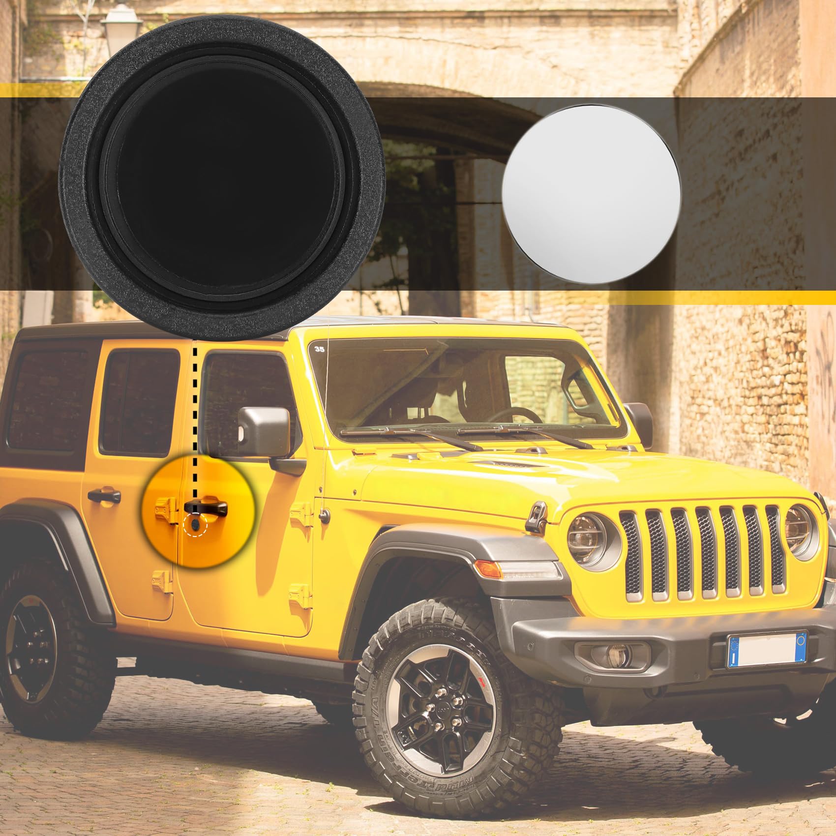 Upgraded Magnetic Keyhole Covers Compatible with 2018-2024 Jeep Wrangler JL, 4Xe and Gladiator JT, Keyhole Protection Keyhole Co