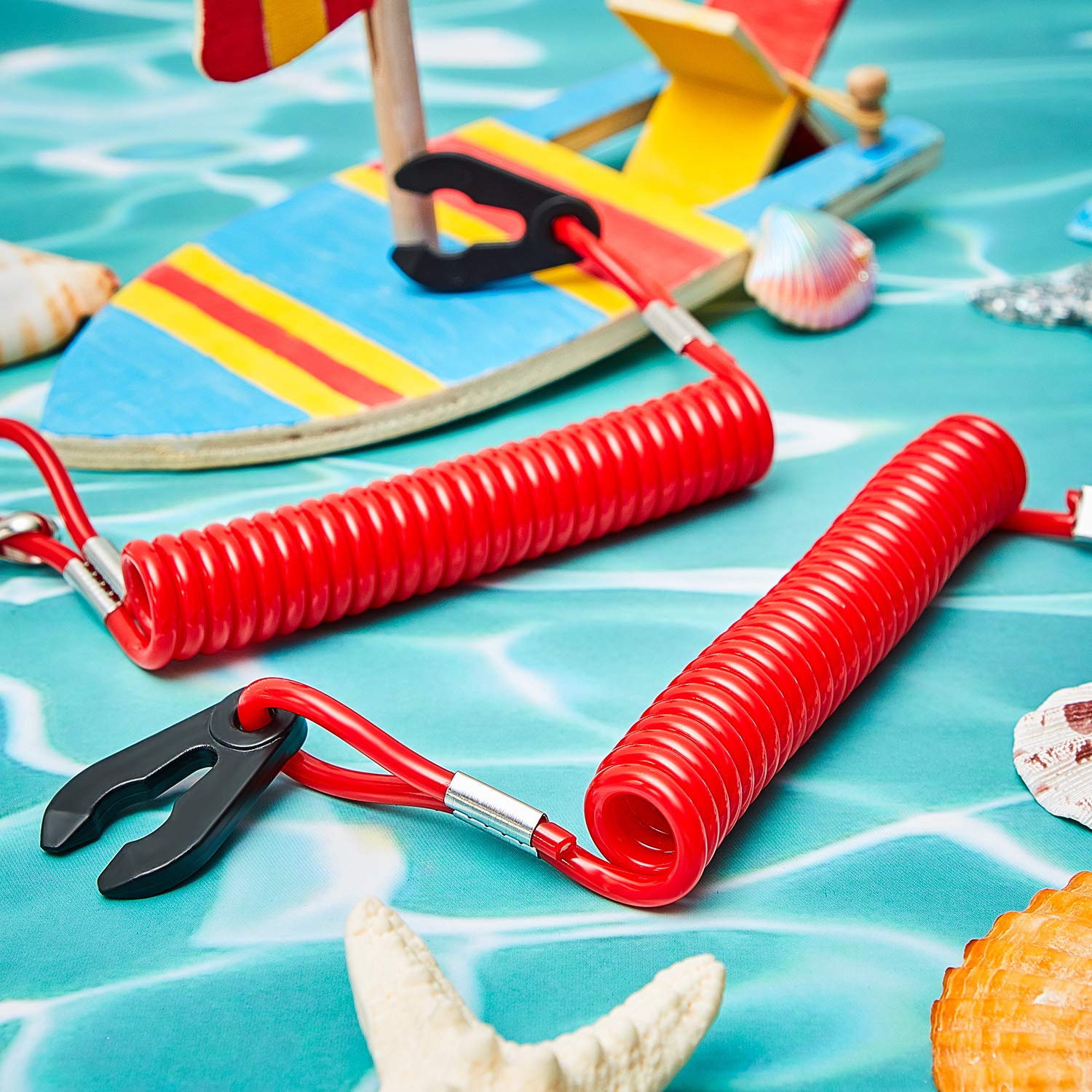 Frienda 4 Pieces Universal Outboard Kill Switch Keys With Safety Stop Switch Lanyard Suit For Most Board Engine