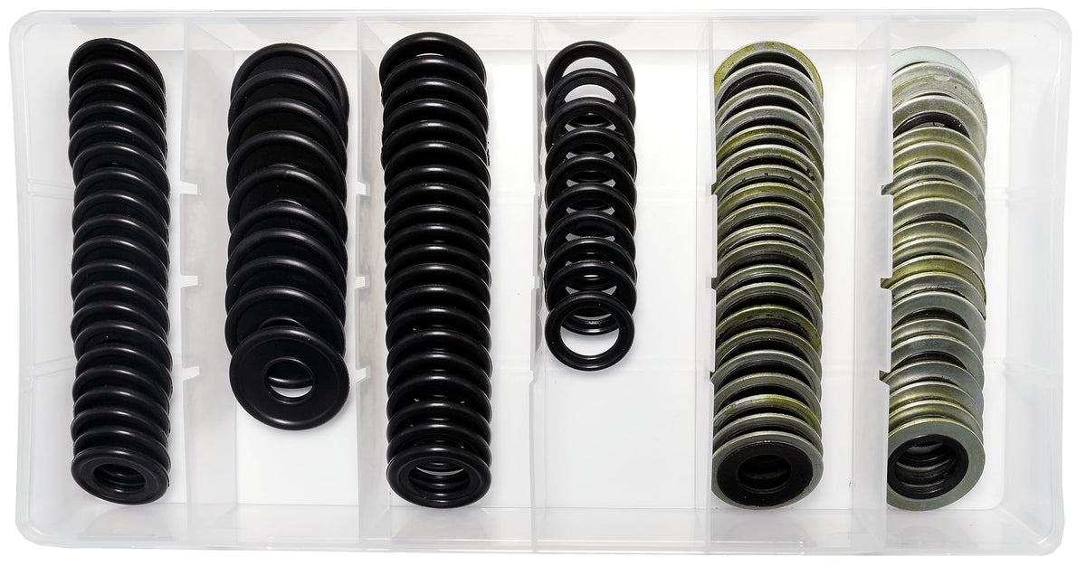 Dsnaduo 100PCS 6 Sizes Engine Oil Drain Plug Gaskets, Washer Assortment Kits Replace 097-836CD, F5TZ-6734-BA, 097-119, 097-115, 