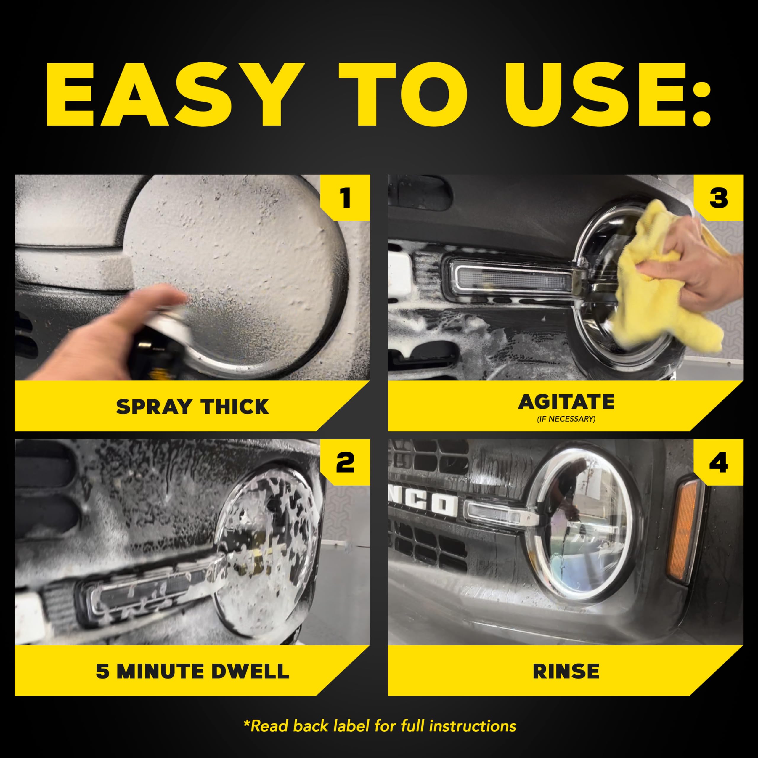 Meguiar'S Heavy Duty Bug & Tar Remover - Quick Bug Remover And Tar Remover Spray - Pro Strength Clear Coat Safe Technology With Powerful Foaming Action To Loosen Stuck Bugs, 15 Oz Aerosol