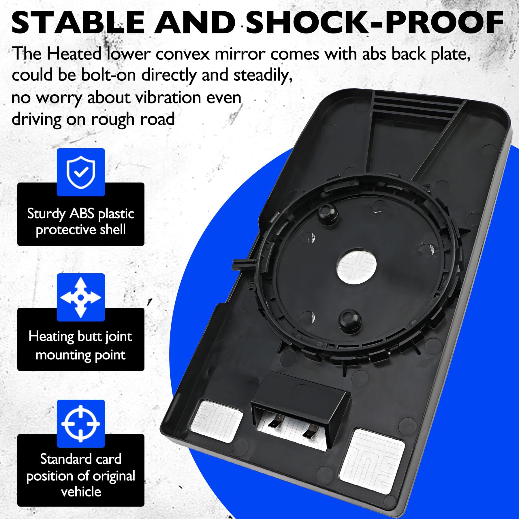 Heated Upper Flate Mirror Glass, Compatible with 2008-2017 Freightliner Cascadia, Replace TL-28716A Wide View Clear Vision High