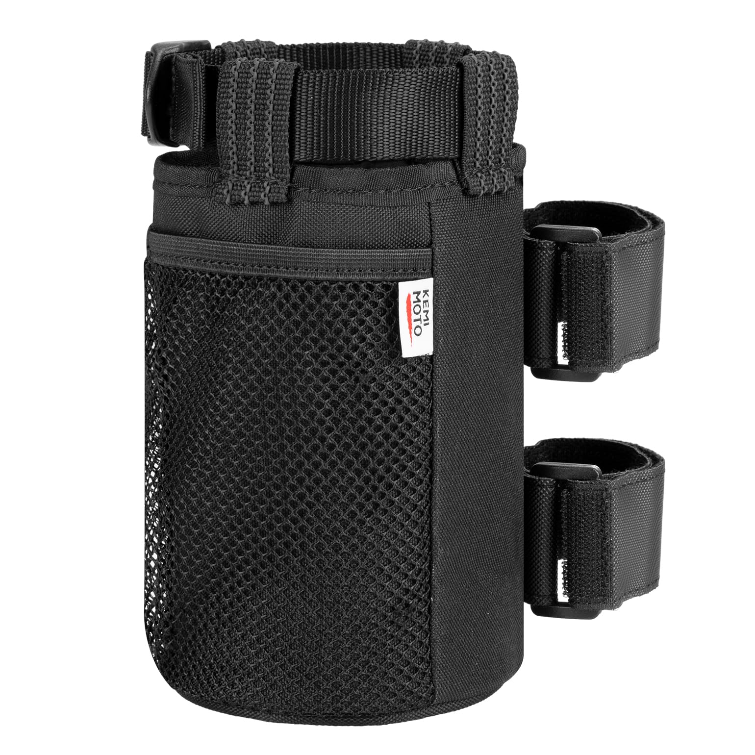 Kemimoto Cup Holder, Roll Bar Cup Holder For Utvs Wheelchair Scooter Walker Rollator Bike Golf Cart Boat With Mesh Pockets And S