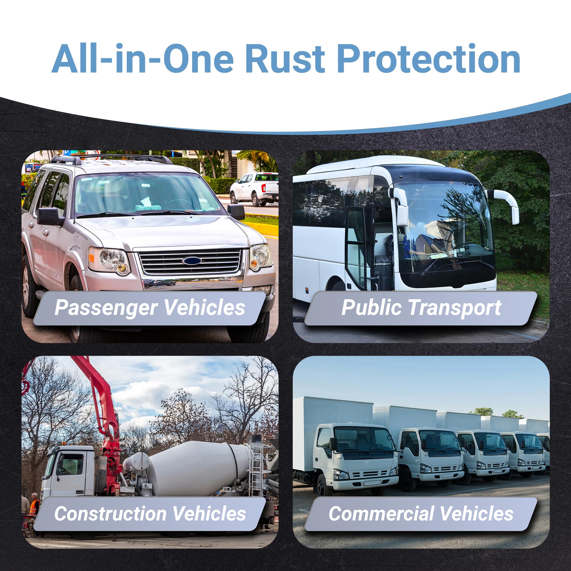 RUST BULLET Automotive Rust Inhibitor Paint, 1 Pint, Rust Protective Coating for Metal, Metallic Gray