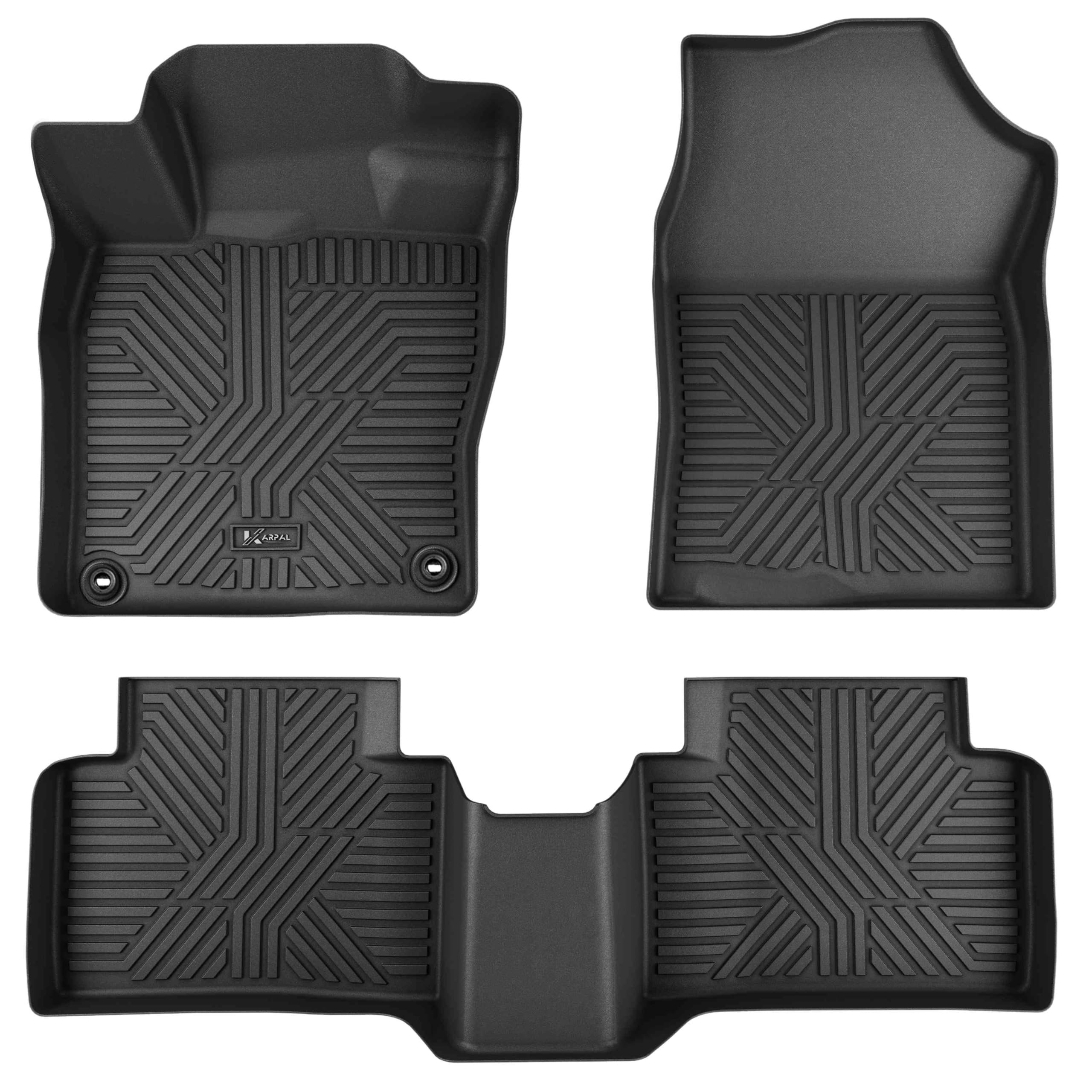 Karpal Floor Mats Fit For 2016-2021 Honda Civic Coupe/Sedan/Type R/Insight, 2017-2021 Honda Civic Hatchback, Front & 2Nd Row, Tp