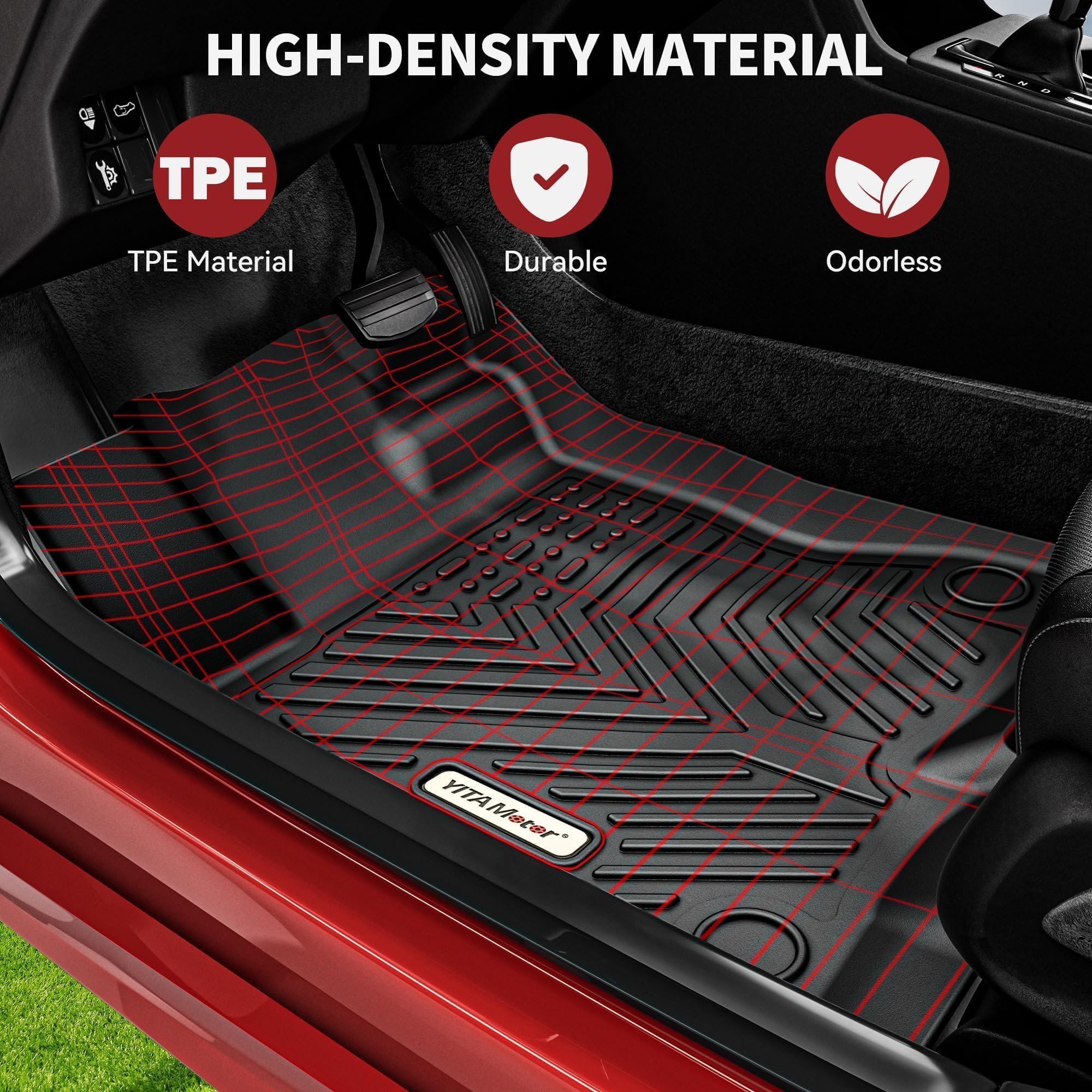 Yitamotor Floor Mats Compatible With Ford Escape, Custom Fit Floor Liners Fit For 2013-2019 Ford Escape, 1St And 2Nd Row All Wea