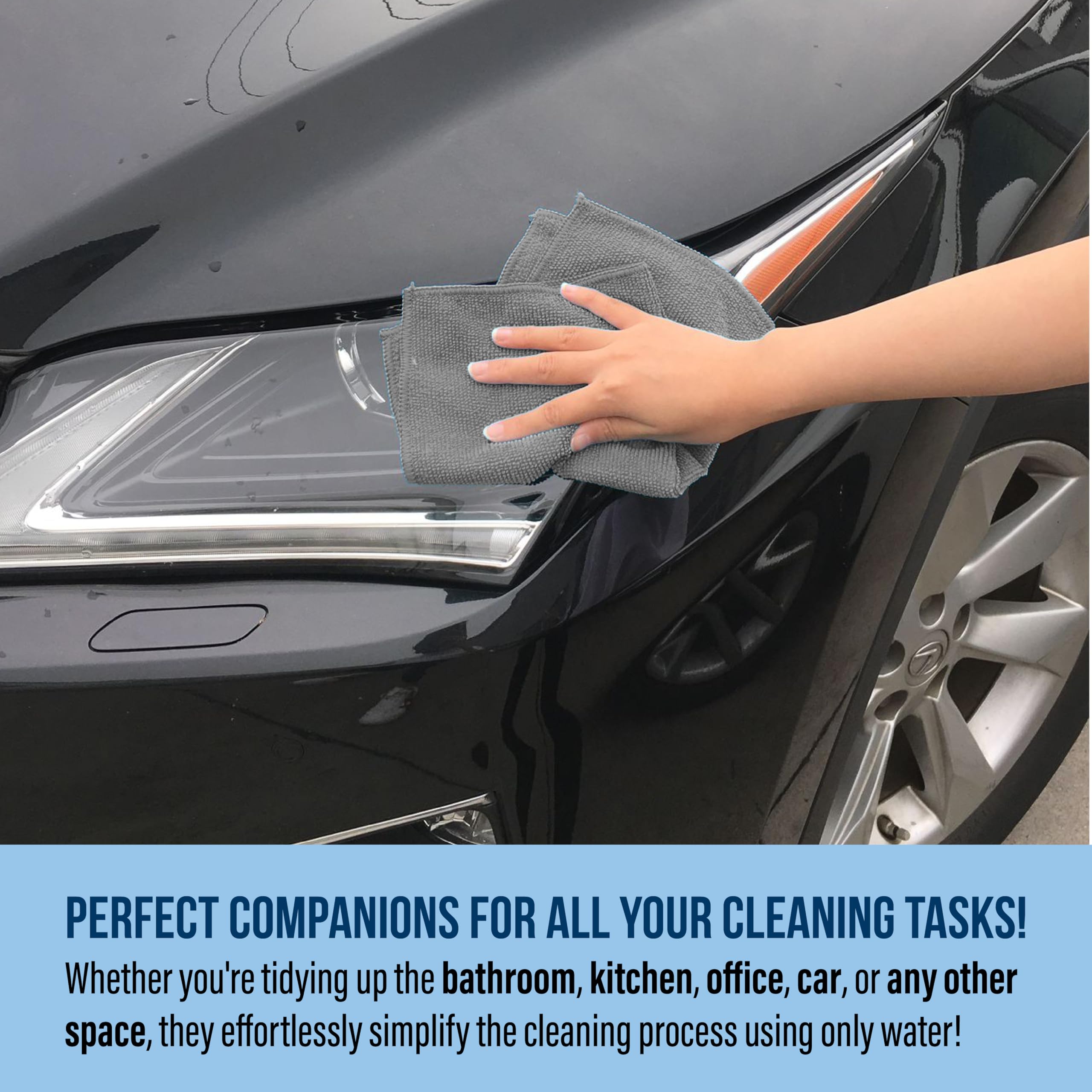 Green Lifestyle Chamois Cloth, Microfiber Cleaning Cloth 150 Pack, Borderless Towels Cleaning, Car Microfiber Towel, Drying Car