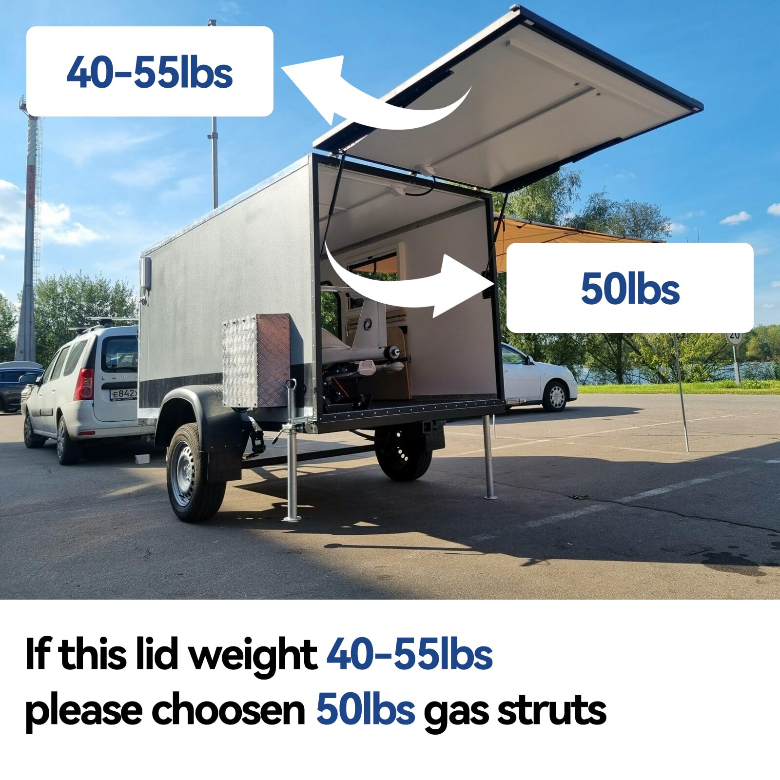 Arana C1622187 26 Inch 50Lb Gas Shocks Spring Undercover Replacement Lift Supports For Truck Bed Cover Tonneau Cover Trailer Doo