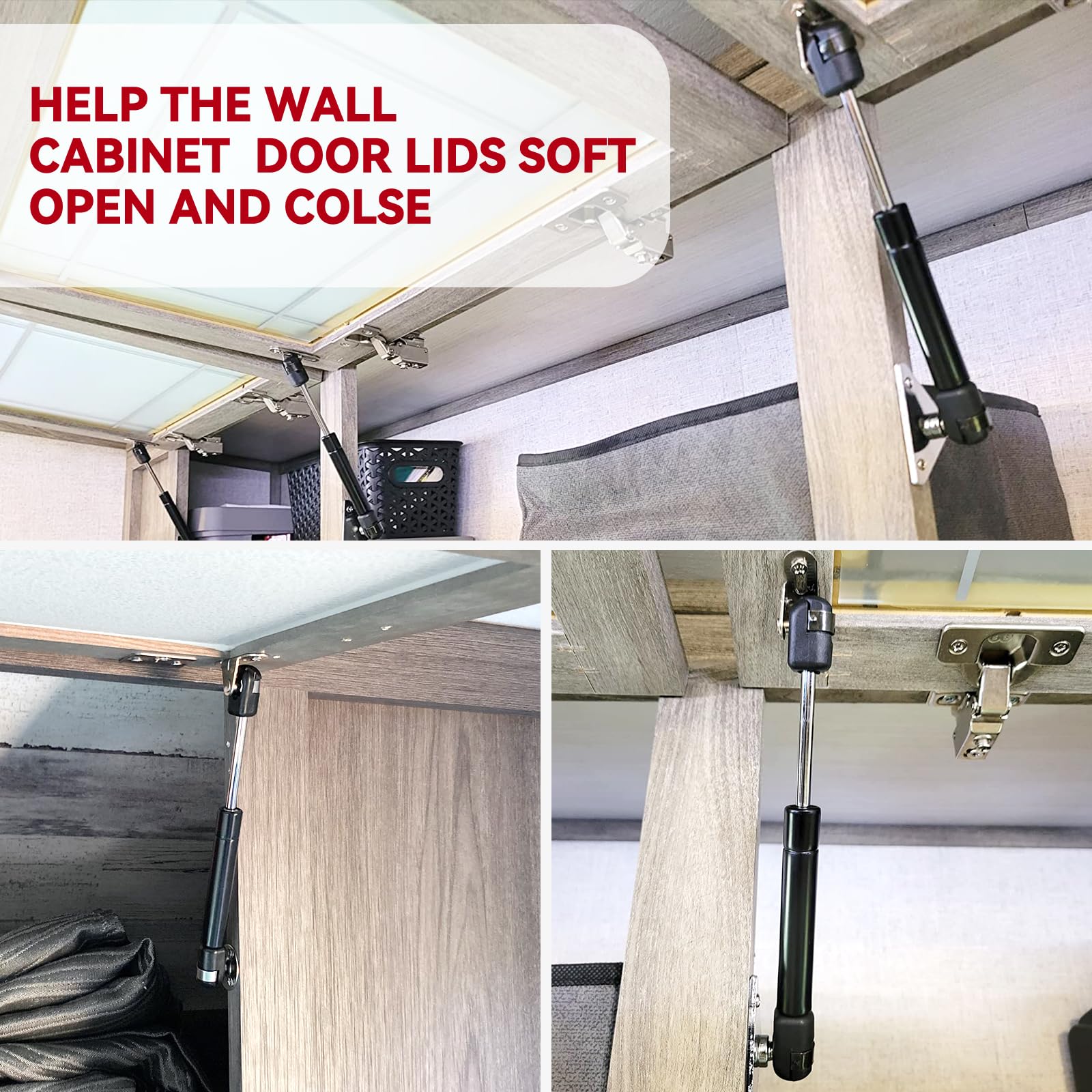 Vepagoo 7 Inch Gas Struts 18Lb/80N, Gas Shock Spring Lift Supports For Rv Overhead Cabinet Door Toolbox Lid, Marine Hatches & Se