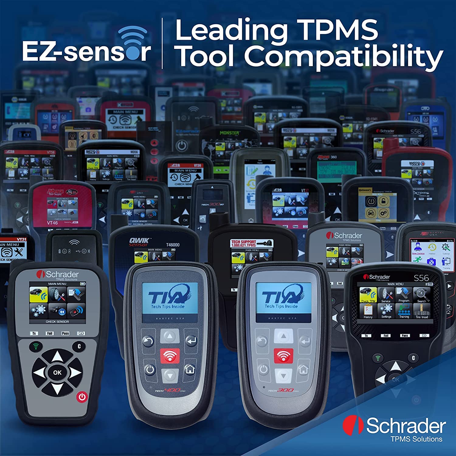 OVERSTOCKDIRECT Schrader 33500 EZ-Sensor (314.9 MHz, 315 MHz, and 433 MHz) Programmable Fixed Angle Valve Tire Pressure Monitori