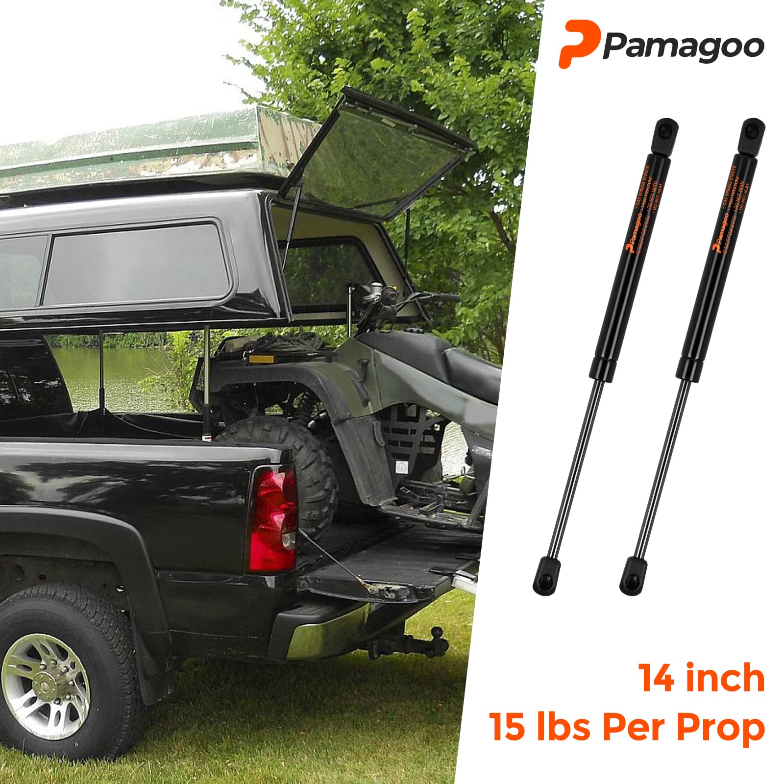 14 Inch Gas Spring 15 Lbs Gas Strut Sx140P15, 14'' Gas Prop Spring Shock Lift For Camper Shell Pickup Truck Rear Topper Window P