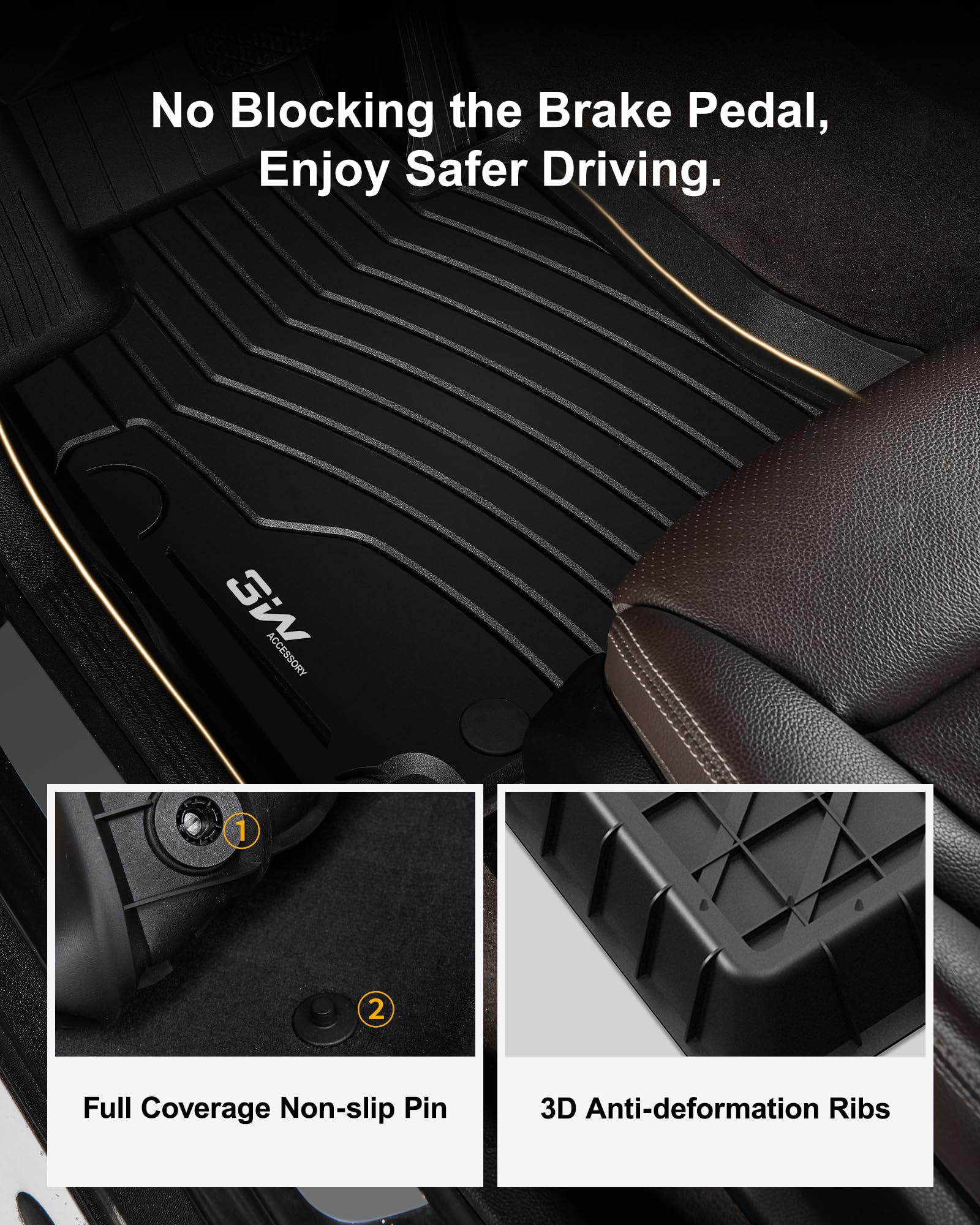 3W Floor Mats Compatible For Benz Glc 2023 2024 2025 Tpe All Weather Custom Fit Floor Liner For Benz Glc 1St 2Nd Row Car Mats, B