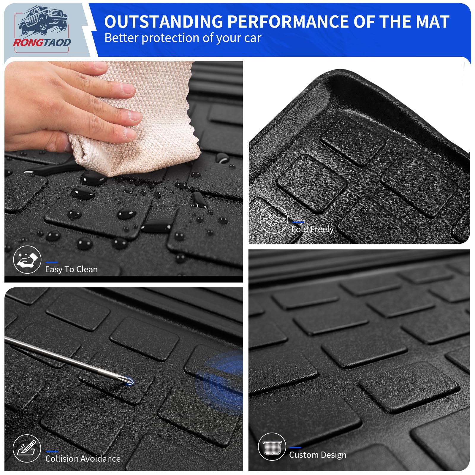 Rongtaod Trunk Mat Compatible with 2021-2025 Kia Sorento 6&7 Seats Cargo Mat Cargo Liner Trunk Liner Back Seat Cover Protector K