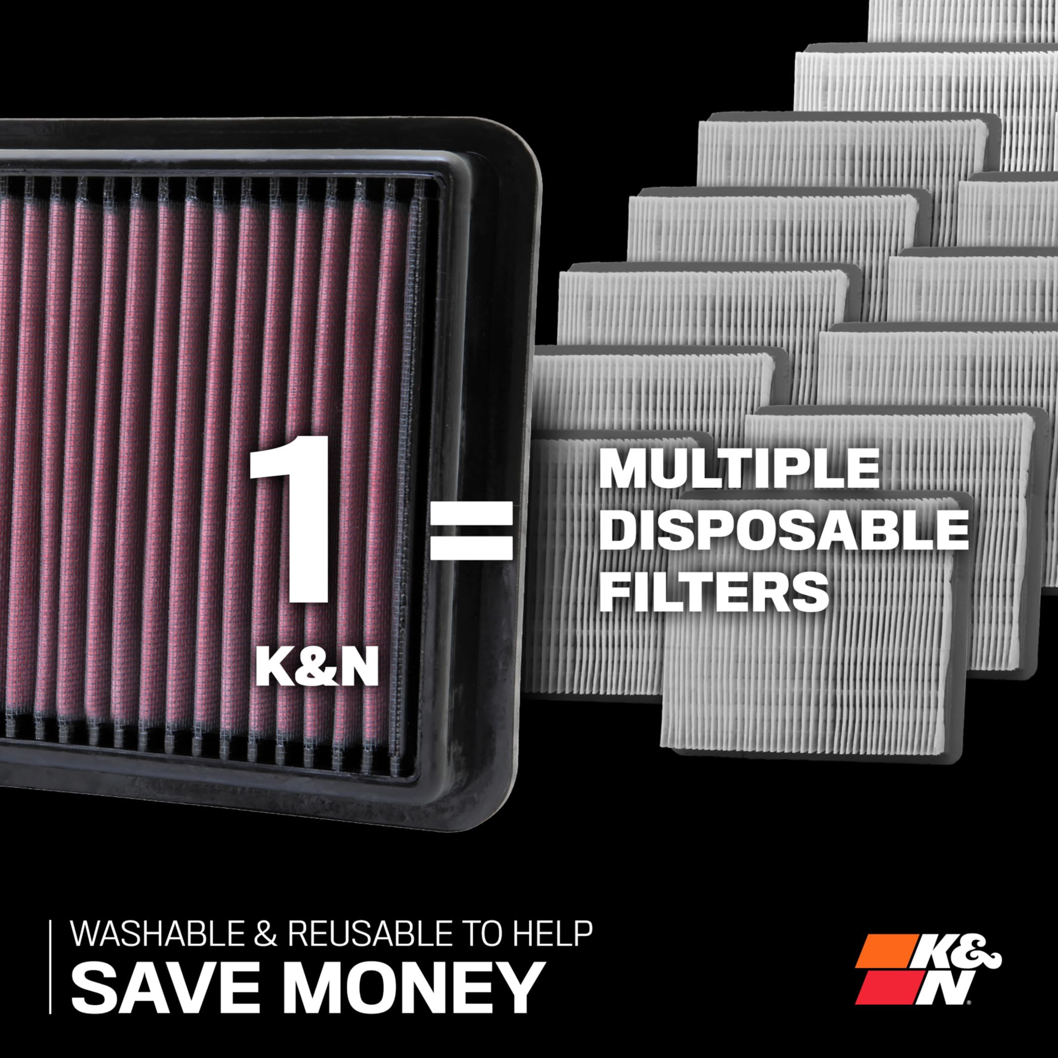 K&N High-Flow Original Lifetime Engine Air Filter: Increase Power: Premium, Washable: Compatible With 2000-2010 Lotus/Pontiac/Sc