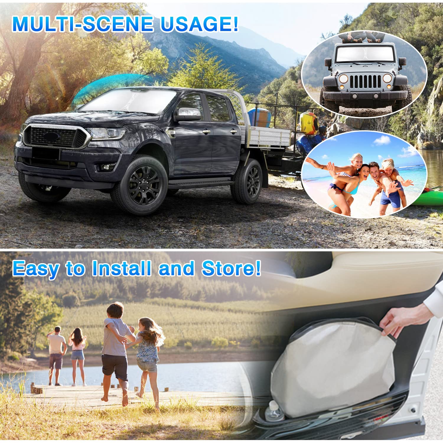 T Tgbros Windshield Sun Shade Custom Fit For 2021-2023 2024 Nissan Rogue Accessories Foldable Sun Shield Reflective Polyester Su